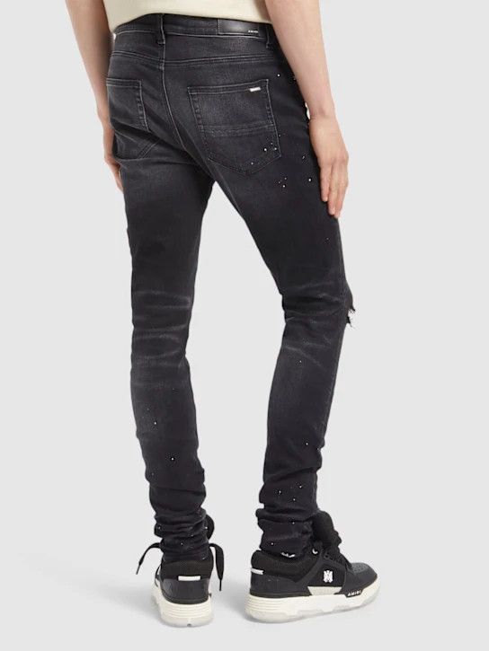 Amiri o1lsvrm0425 Patch Skinny Stretch Denim Jeans in Black Size US 31 - 4 Thumbnail