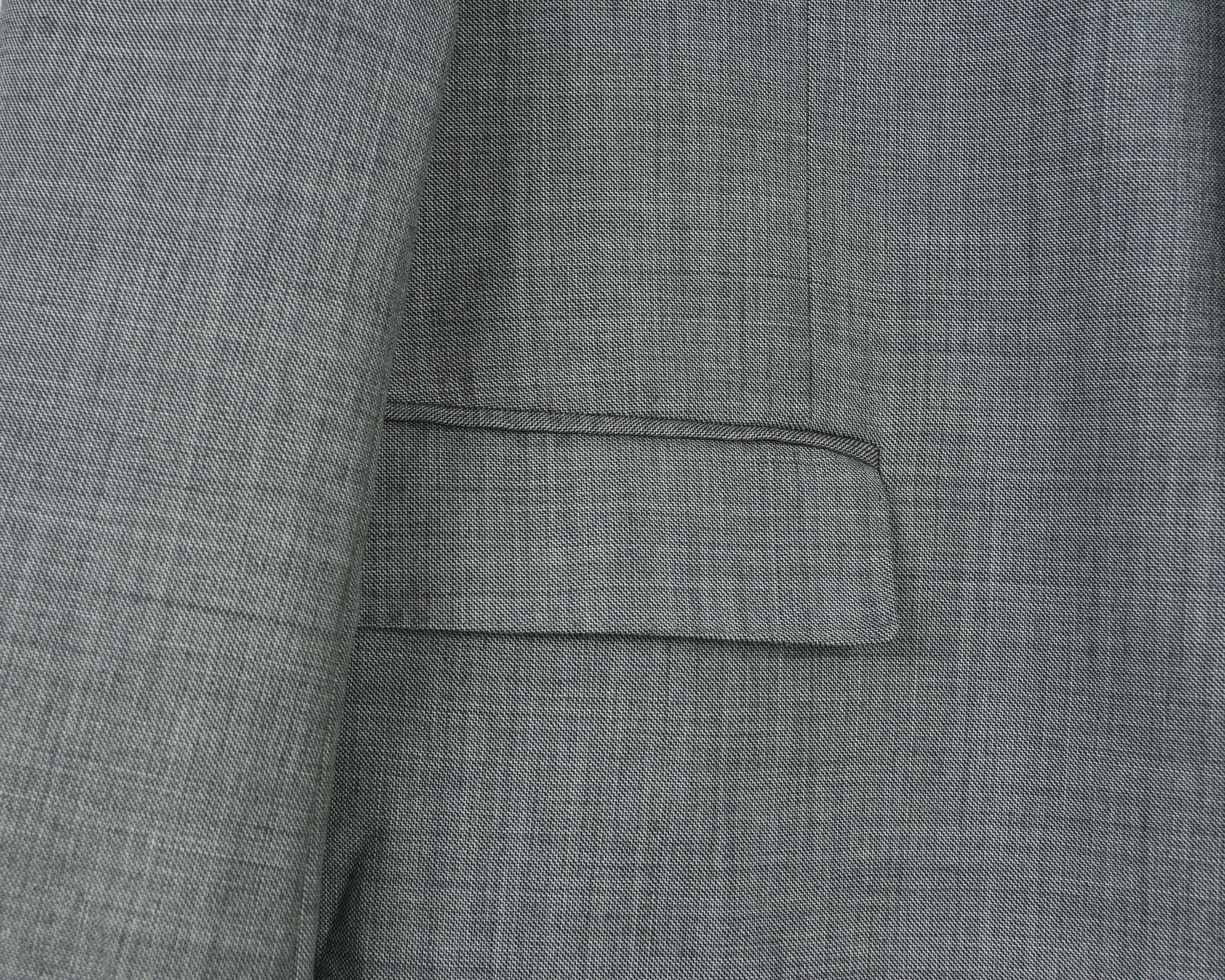 Designer STUDIO MILANO Textured Pattern Wool Blazer Jacket Grey Size 42R - 6 Thumbnail