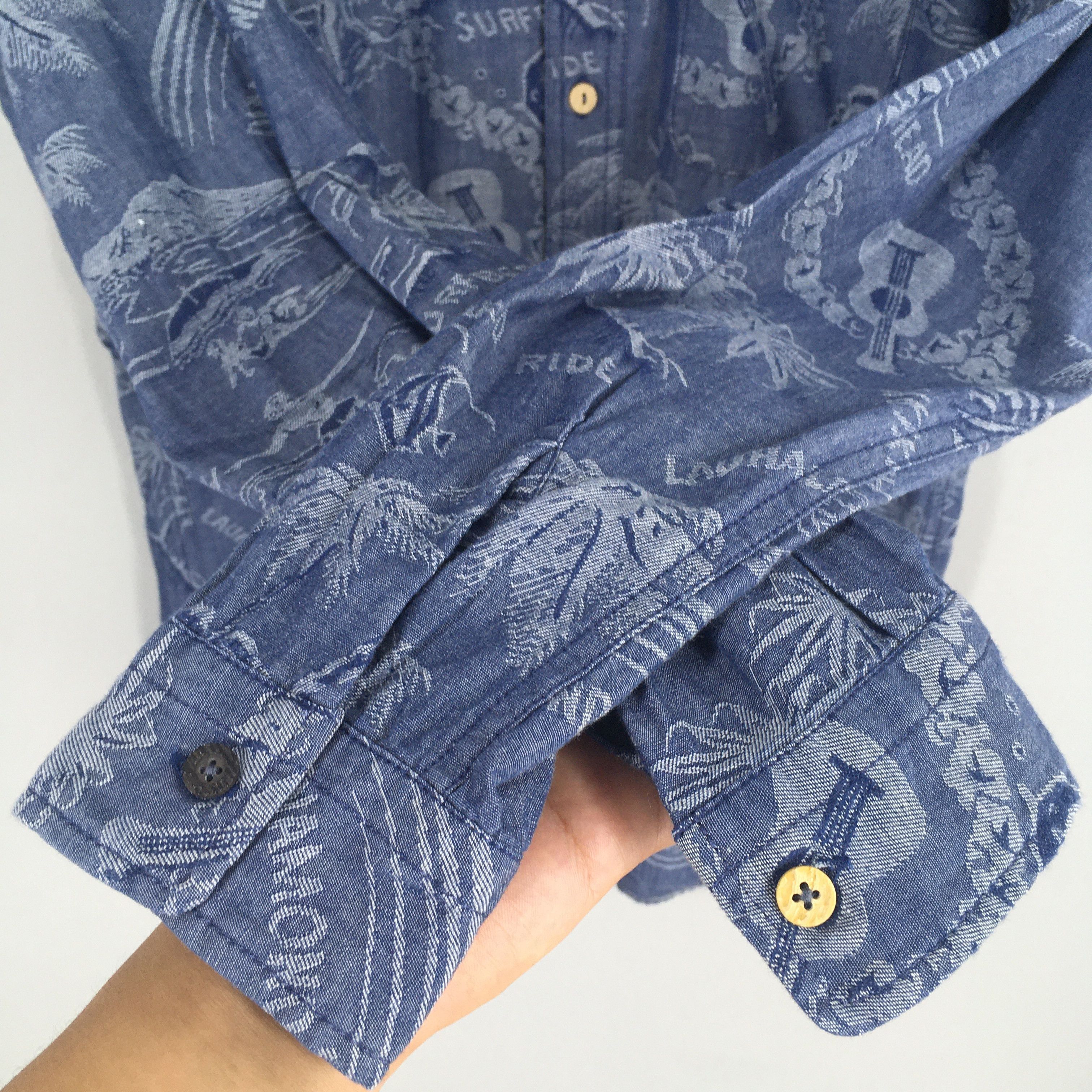 Comme Ca Ism × Japanese Brand × Takeo Kikuchi Takeo Kikuchi Japan Palm Tree Tropical Blue Shirt Small Size US S / EU 44-46 / 1 - 5 Thumbnail
