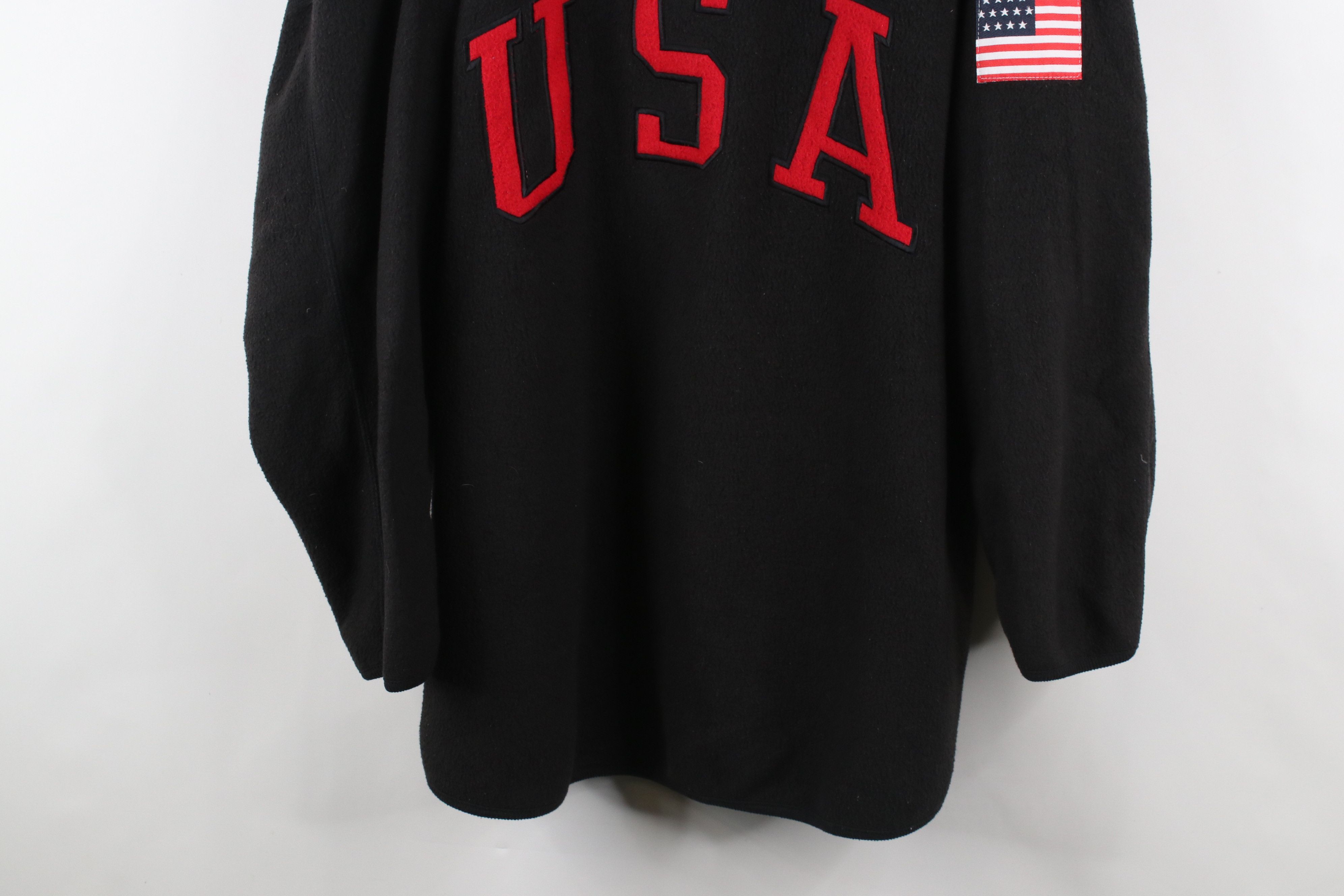 Vintage Vintage 90s Streetwear Spell Out USA Flag Fleece Sweater Size 4XL / US 24-26 - 3 Thumbnail