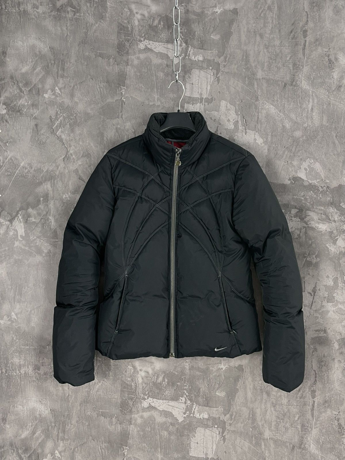 Japanese Brand × Nike × Vintage Nike Vintage 90s Small Logo Black Down Jacket Winter Puffer Size S / US 4 / IT 40 - 1 Thumbnail