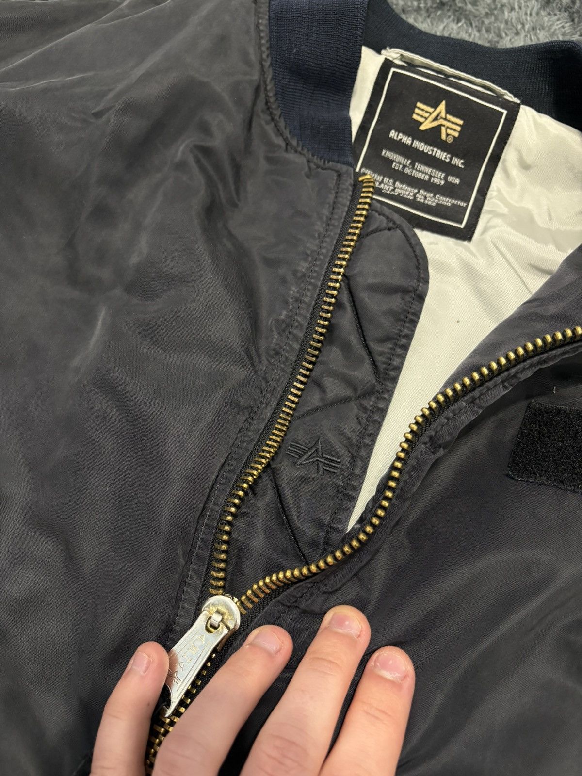 Alpha Industries Vintage Alpha Industries Bomber with Side Zippers Size US M / EU 48-50 / 2 - 7 Thumbnail
