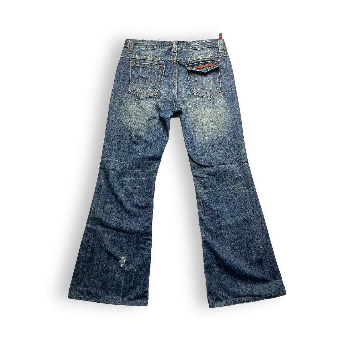 Le Grande Bleu (L.G.B.) SUPER FLARE VINTAGE HOT PEPPER BUTTON FLY DENIM PANTS Size US 32 / EU 48 - 2 Thumbnail