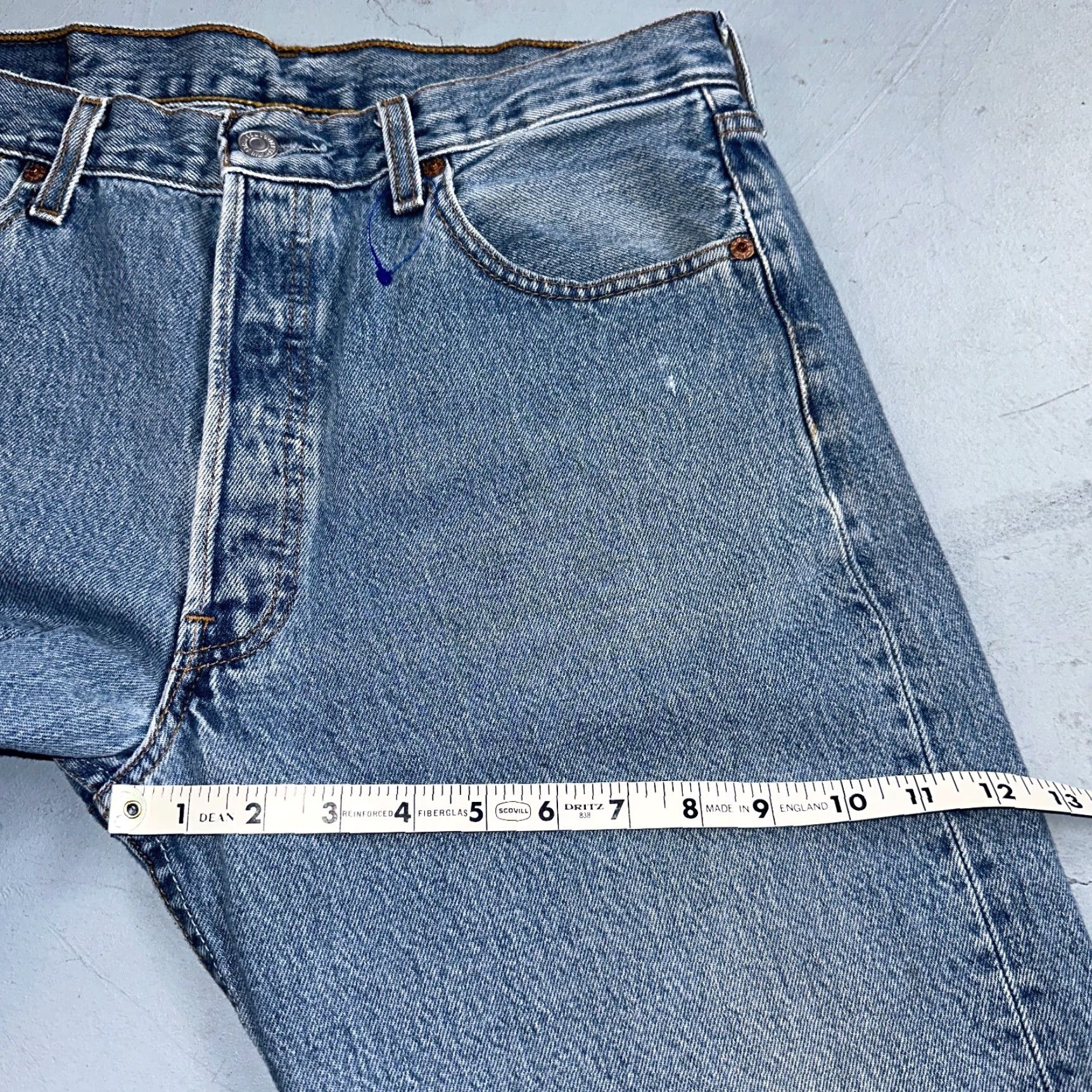Levi's VINTAGE Levi's 501 Jeans 34x36 Blue Light Wash 90s Straight Male Mens Levi'S 501 Series 501 Model 501 Size US 34 / EU 50 - 7 Thumbnail