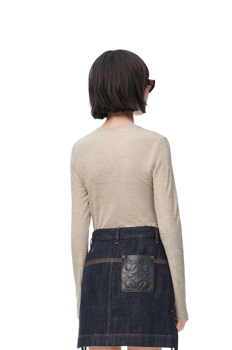 Loewe o1in1g0426 Long Sleeve Top in Stretch Wool in Multicolor Size M / US 6-8 / IT 42-44 - 4 Thumbnail