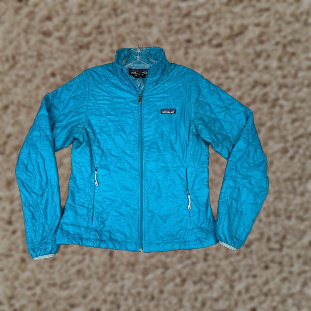 Patagonia Patagonia Jacket Women XS Blue Nano Puff Primaloft Quilted Poly Shell Hooded Full Zip Lightweight Pockets Logo Outdoor Size XS / US 0-2 / IT 36-38 - 1 Thumbnail