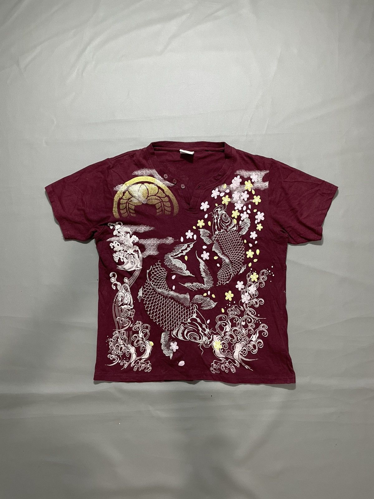 Vintage sukajan tee traditional koi fish