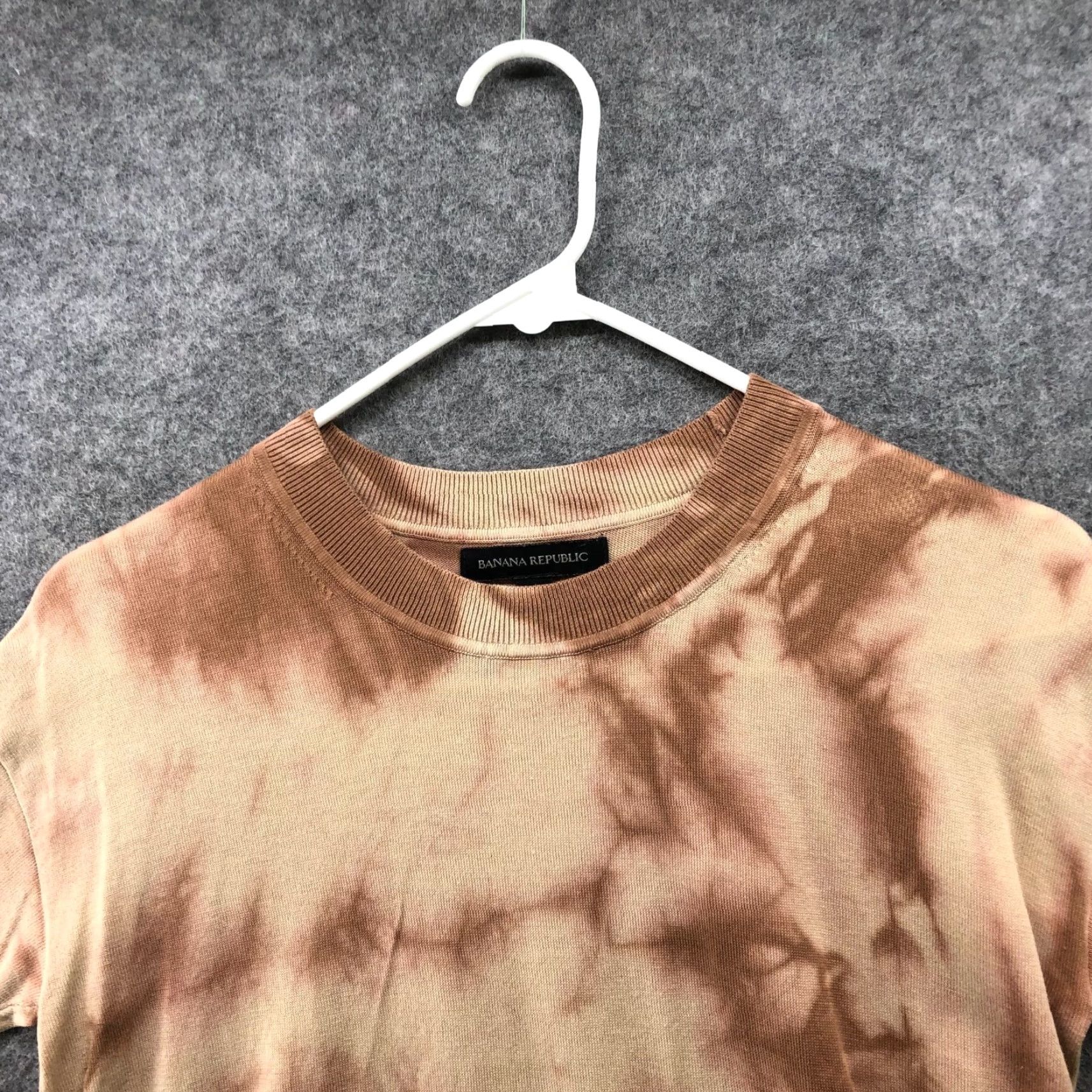 Banana Republic Banana Republic Sweater Womens XS Short Sleeve Cotton Beige Brown Tie Dye Size XS / US 0-2 / IT 36-38 - 3 Thumbnail