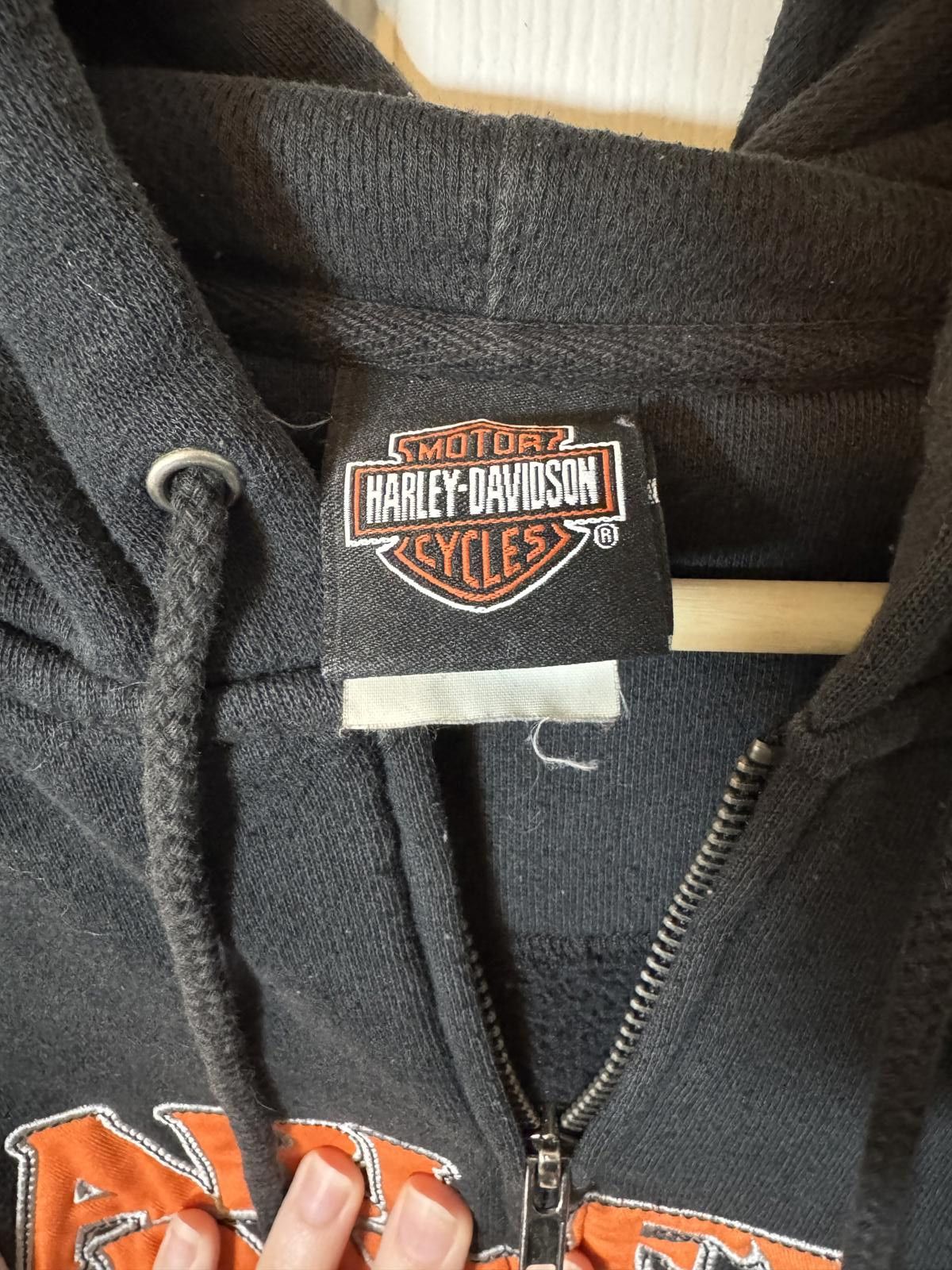 Harley Davidson Vintage 2005 Harley-Davidson Black and Orange Zip-Up Size ONE SIZE - 5 Thumbnail