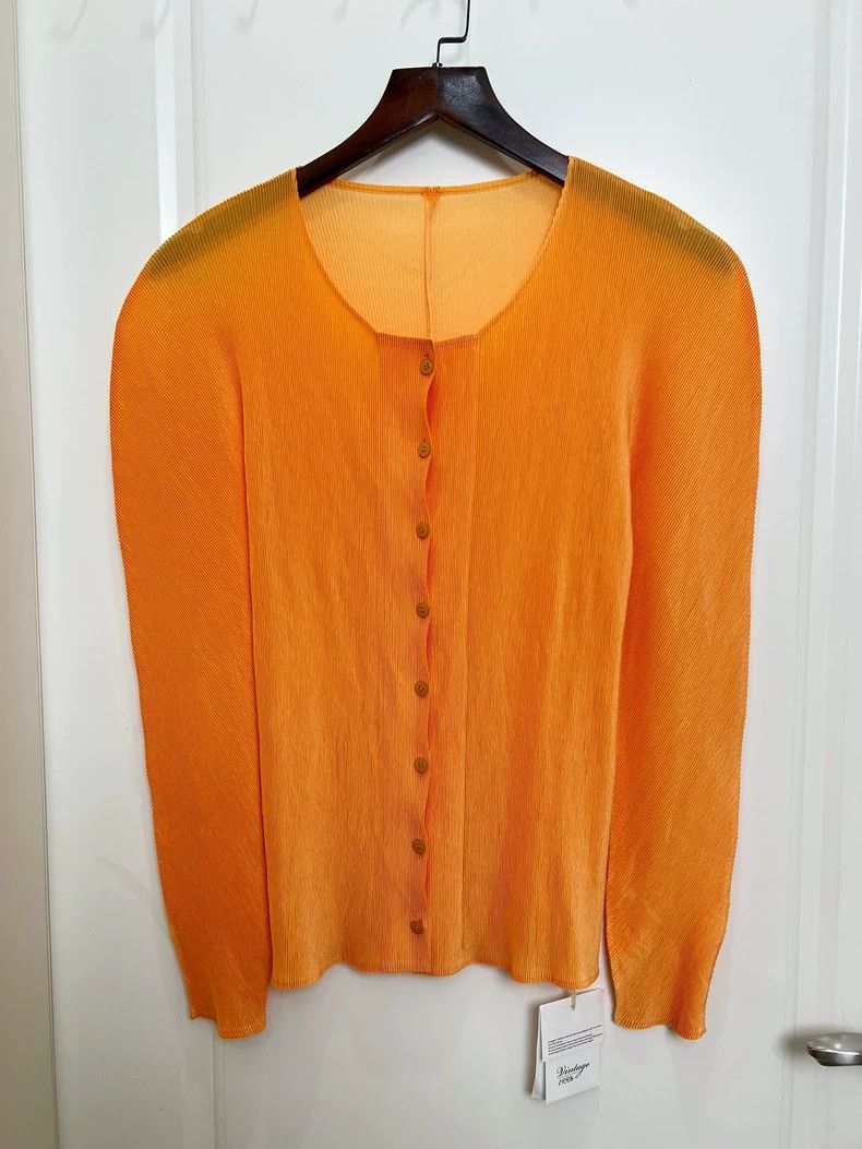 Issey Miyake issey miyake size:3 An orange cardigan 2505-Nextarrow Size XXS / US 00 / IT 34 - 1 Thumbnail