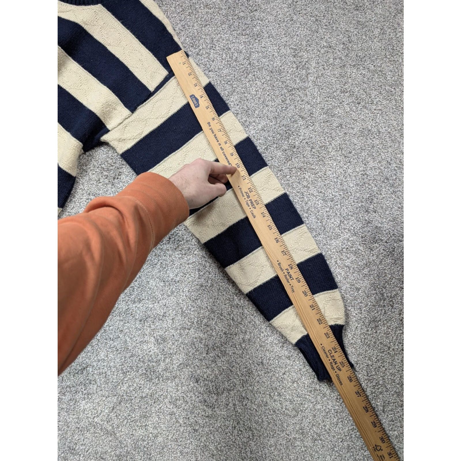 Vintage VINTAGE Reed St James Sweater Men L Blue Cream Stripe Knit Crew Neck Pullover Knit Size US L / EU 52-54 / 3 - 5 Thumbnail