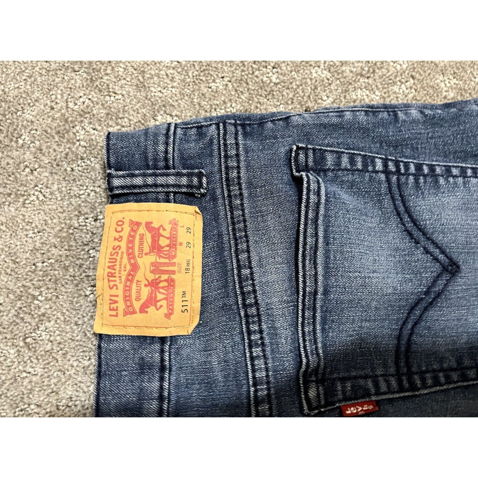 Levi's Levi's Jeans 511 Slim Jeans Boy s Casual 18R 29x29 Dark Blue Cotton Blend Size 29 18 Regular Blue Mens Womens Girls? Size 40" / US 18 - 5 Thumbnail