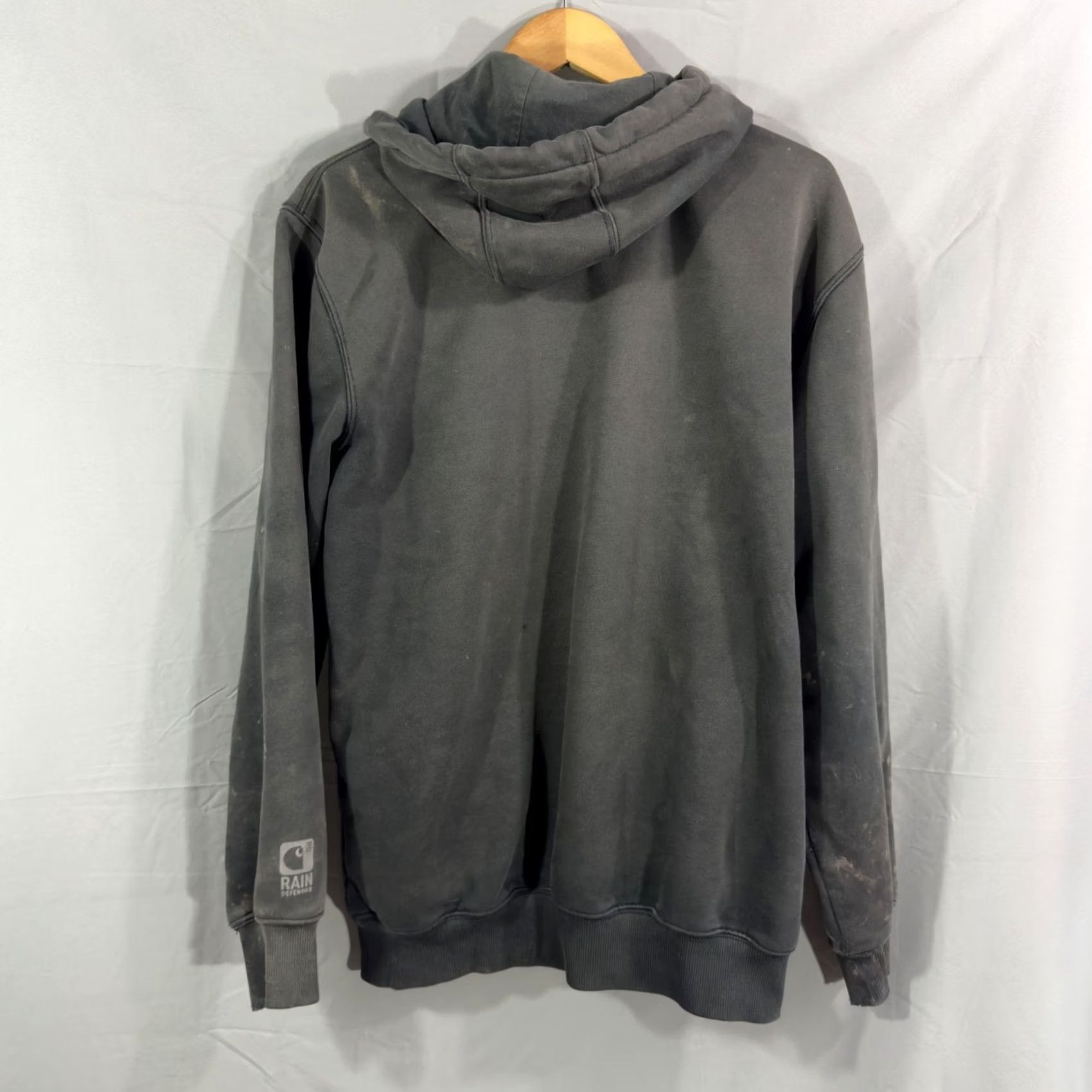 Carhartt VINTAGE Carhartt Hoodie Mens M Black Rain Defender Original Fit Pullover Workwear Distressed Size US M / EU 48-50 / 2 - 2 Thumbnail