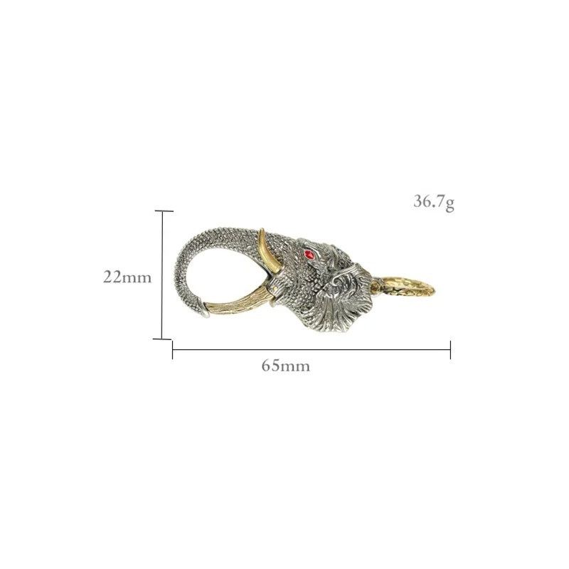 Other Wild Elephant Keyring Car Keychain Brass Holder Hanging Size ONE SIZE - 6 Thumbnail