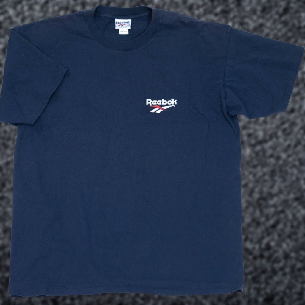 Reebok VINTAGE Reebok Logo T Shirt 2XL Blue Mens Short Sleeve Crew Neck Single Stitch Made USA 1990s NBA NFL NHL Basketball Football VTG USA USA True Vintage Size US XXL / EU 58 / 5 - 1 Thumbnail