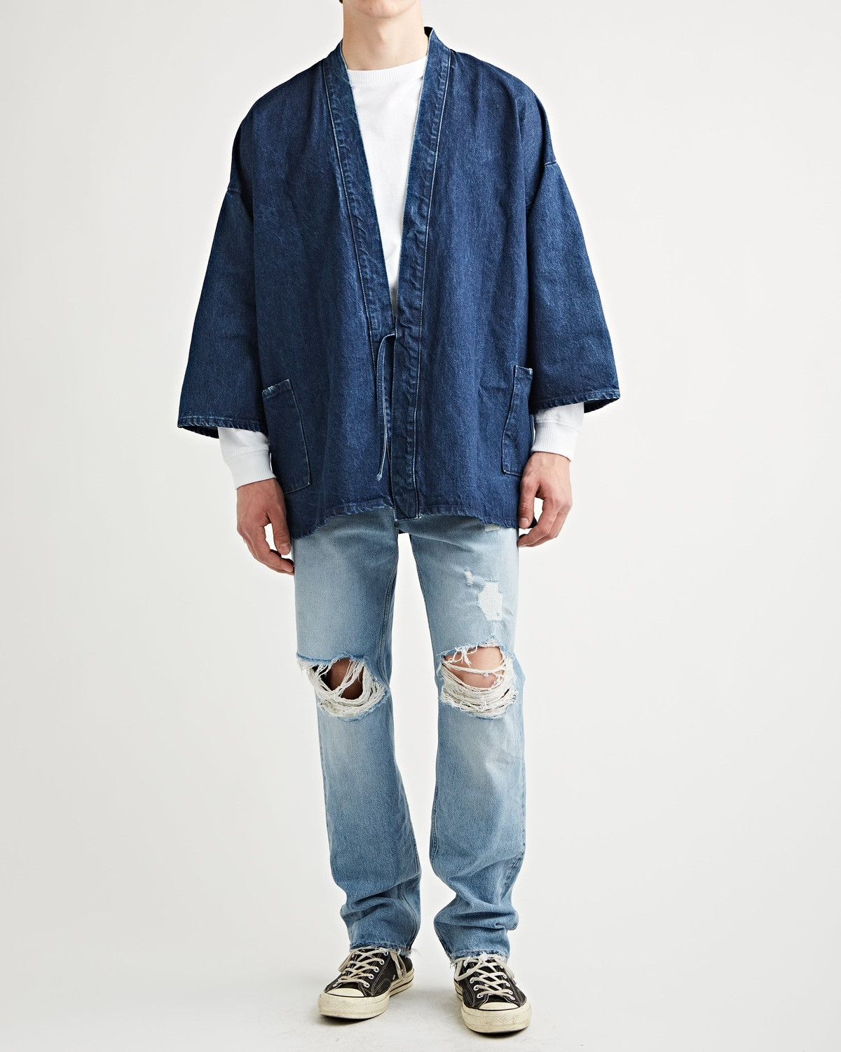 Japanese Brand × Vintage SAKAMOTO KIMONO DENIM JACKET🔥🔥 Size US L / EU 52-54 / 3 - 1 Thumbnail