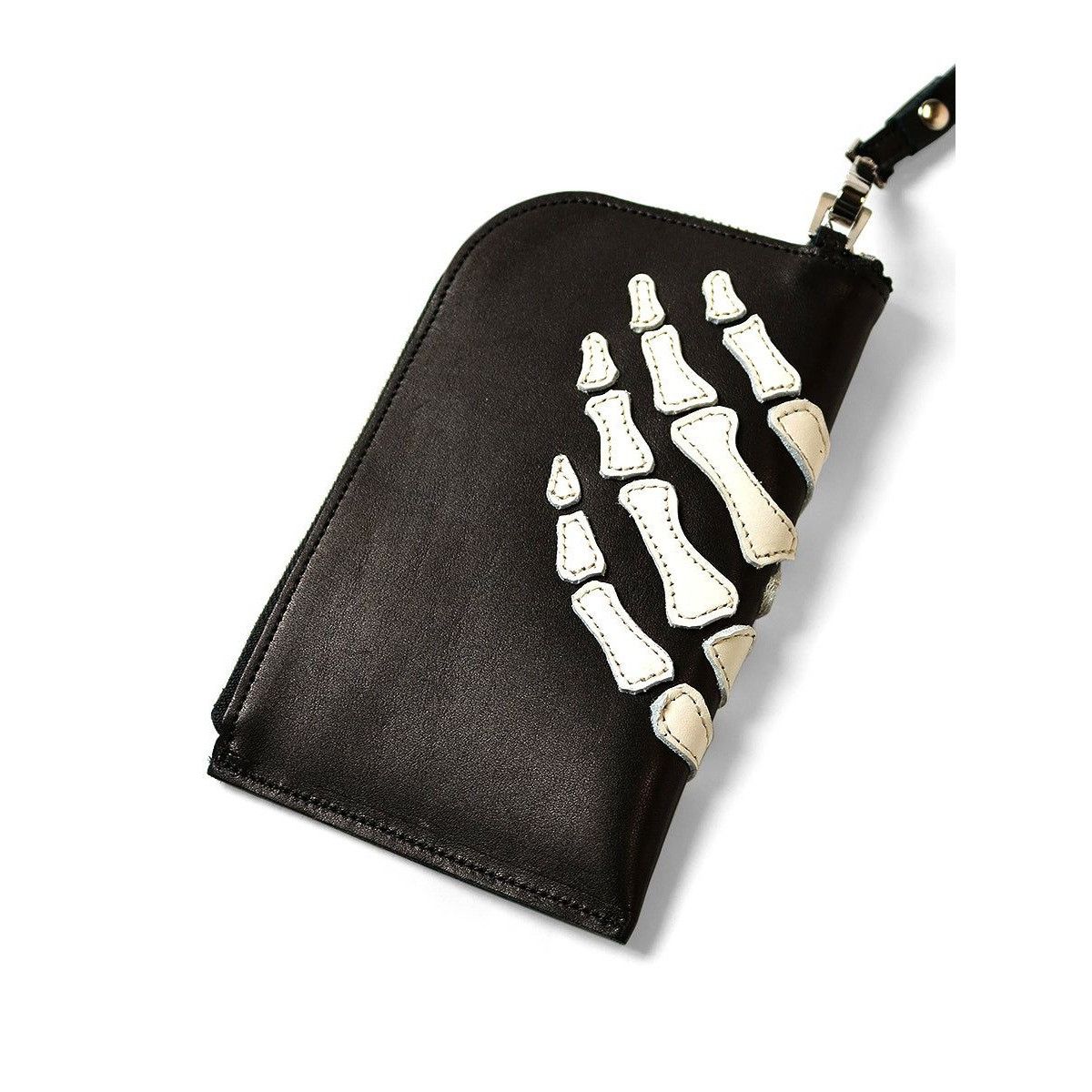 Kapital Kapital Leather Thumbs Up Bone Hand Zip Neck wallet Bag Size ONE SIZE - 2 Thumbnail