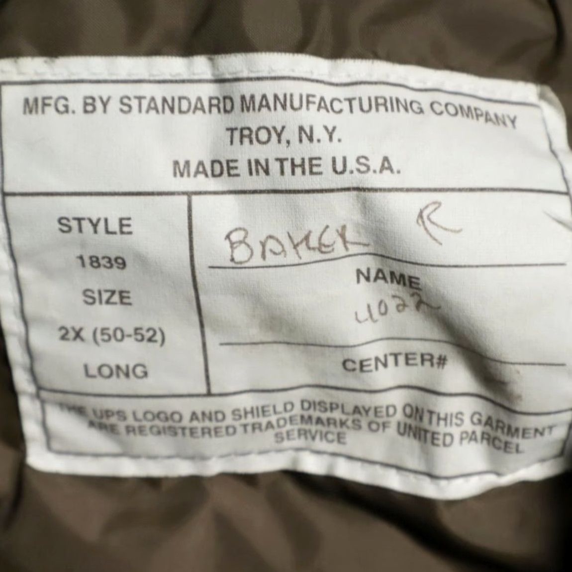 Vintage Standard Mfg Insulated UPS Brown Men's 2XL Jacket Shirt Long Sleeve Collared Size US XXL / EU 58 / 5 - 6 Thumbnail