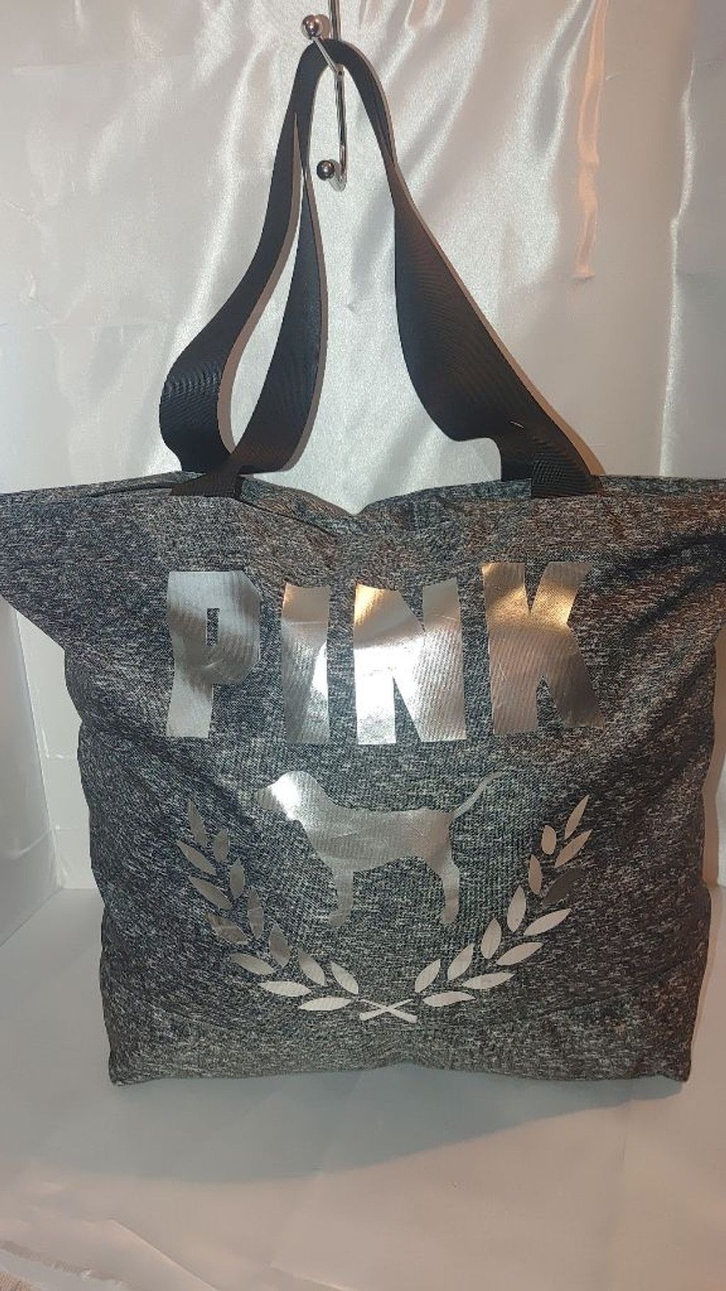 Pink PINK Classic Nylon Stormy Heather Grey Tote Size ONE SIZE - 4 Thumbnail