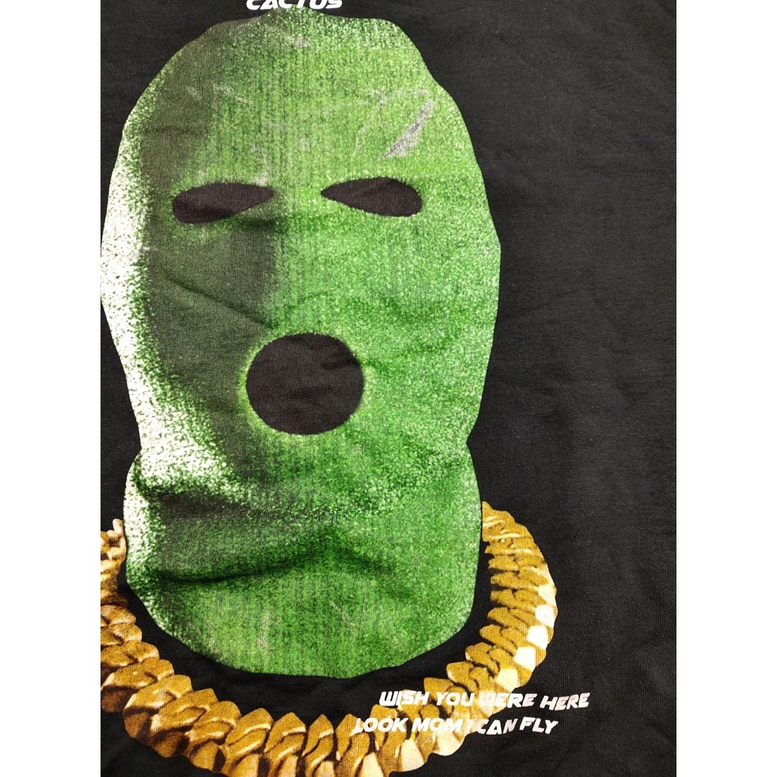Vintage Cactus Jack Sweatshirt XL Masked Wish You Were Here Look Mom I Can Fly Graphic Print Black Cotton Mens Size US XL / EU 56 / 4 - 4 Thumbnail