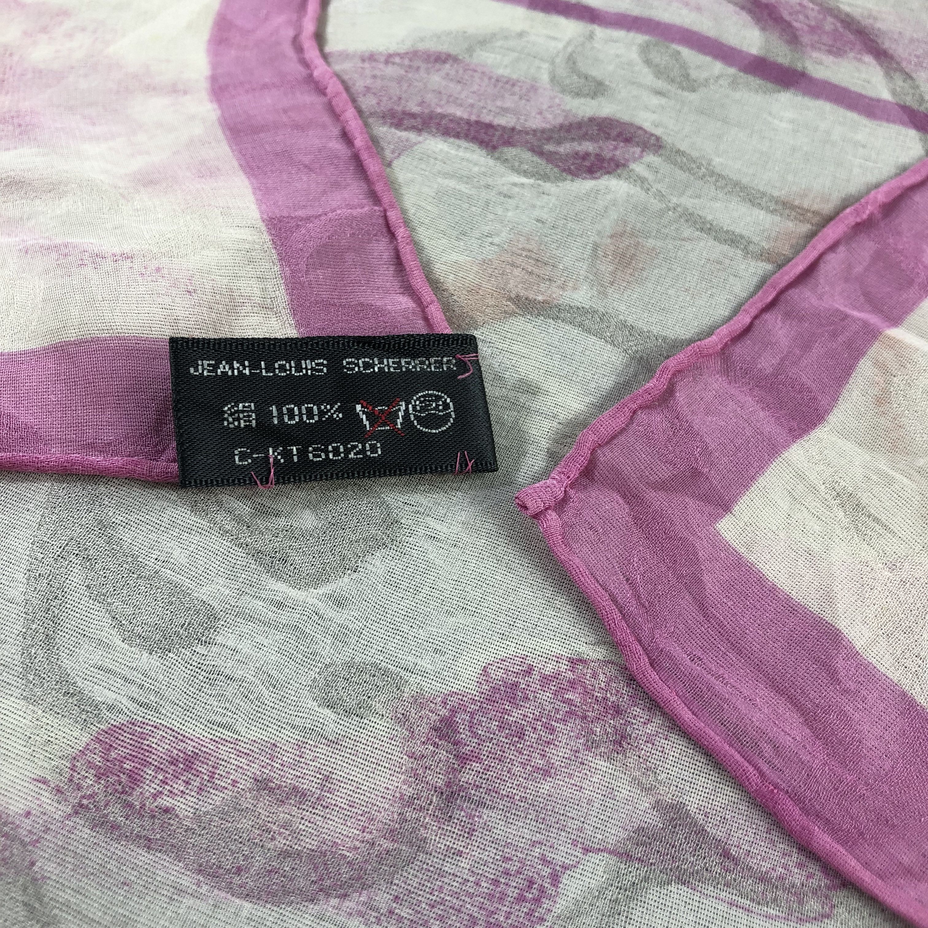 Jean-Louis Scherrer Jean Louis Scherrer Abstract Hand Rolled Silk Scarf M887 Size ONE SIZE - 4 Thumbnail