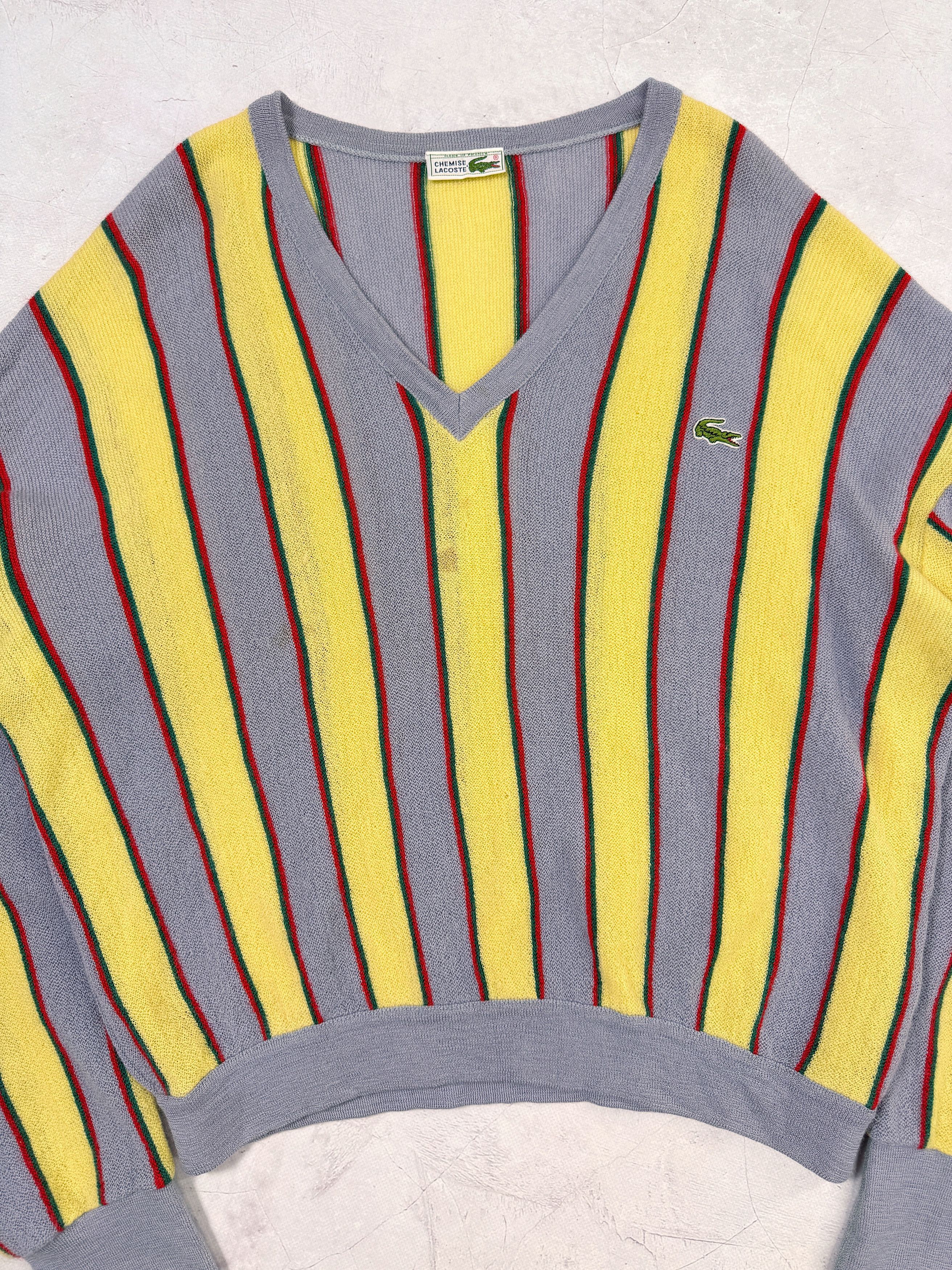 Lacoste Vintage Chemise Lacoste Sweater V-Neck Wool Striped Size US L / EU 52-54 / 3 - 3 Thumbnail