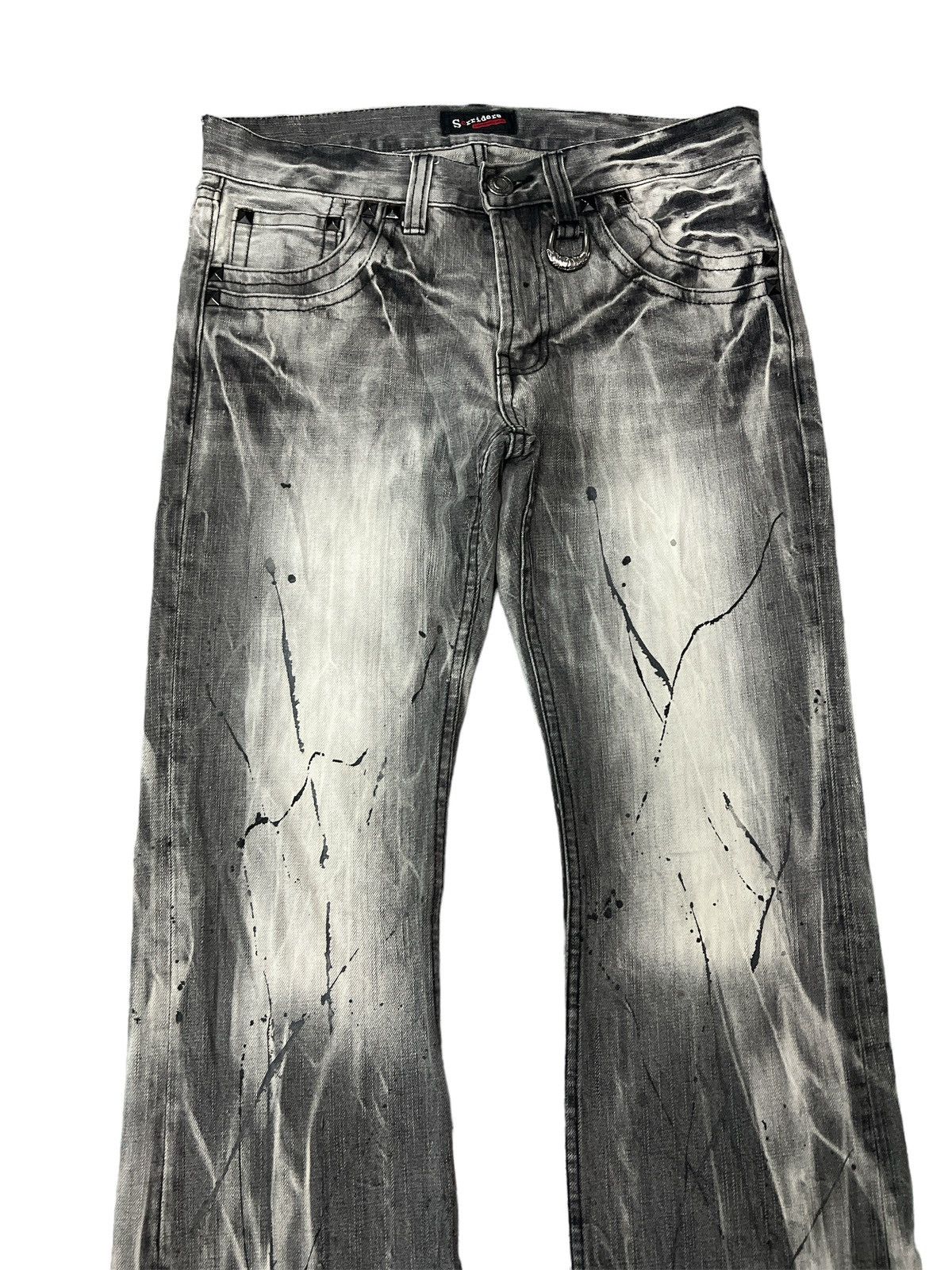 If Six Was Nine FLARED💥SORRIDERE SPLATER DISTRESSED DENIM PANT Size US 31 - 2 Thumbnail