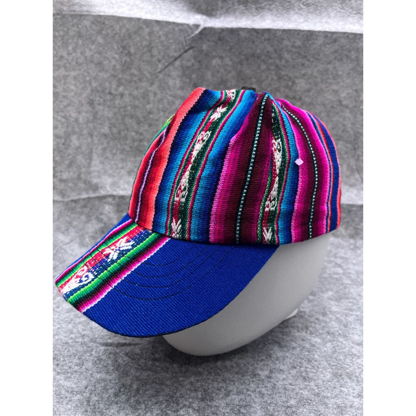 Pinko Aztec Striped Snapback Hat Cap One Size Adult Blue Pink Casual Unisex Size ONE SIZE - 4 Thumbnail