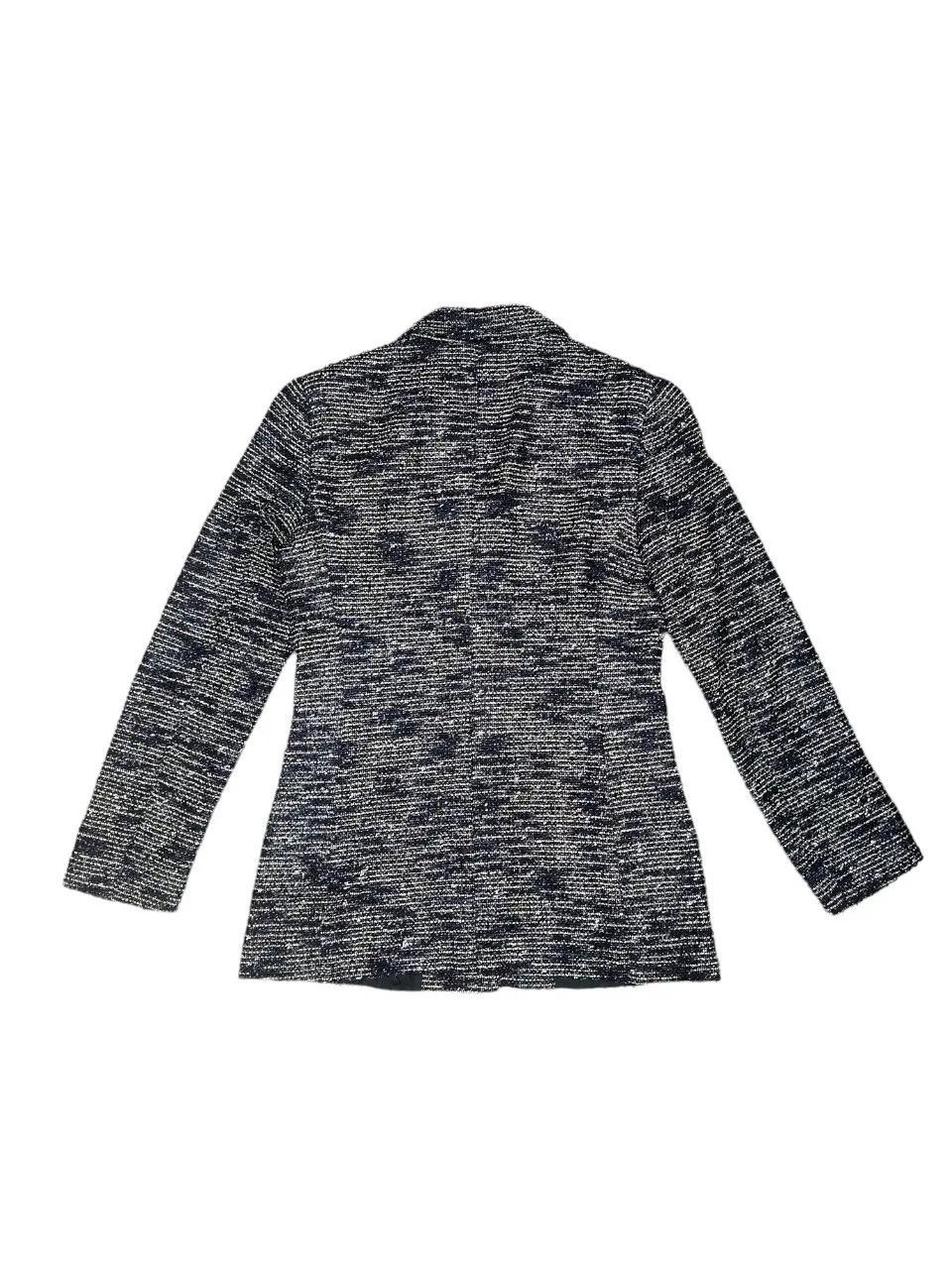 Valentino × Vintage Valentino Miss V Metallic Black White Wool Blazer Size XS / US 0-2 / IT 36-38 - 2 Thumbnail