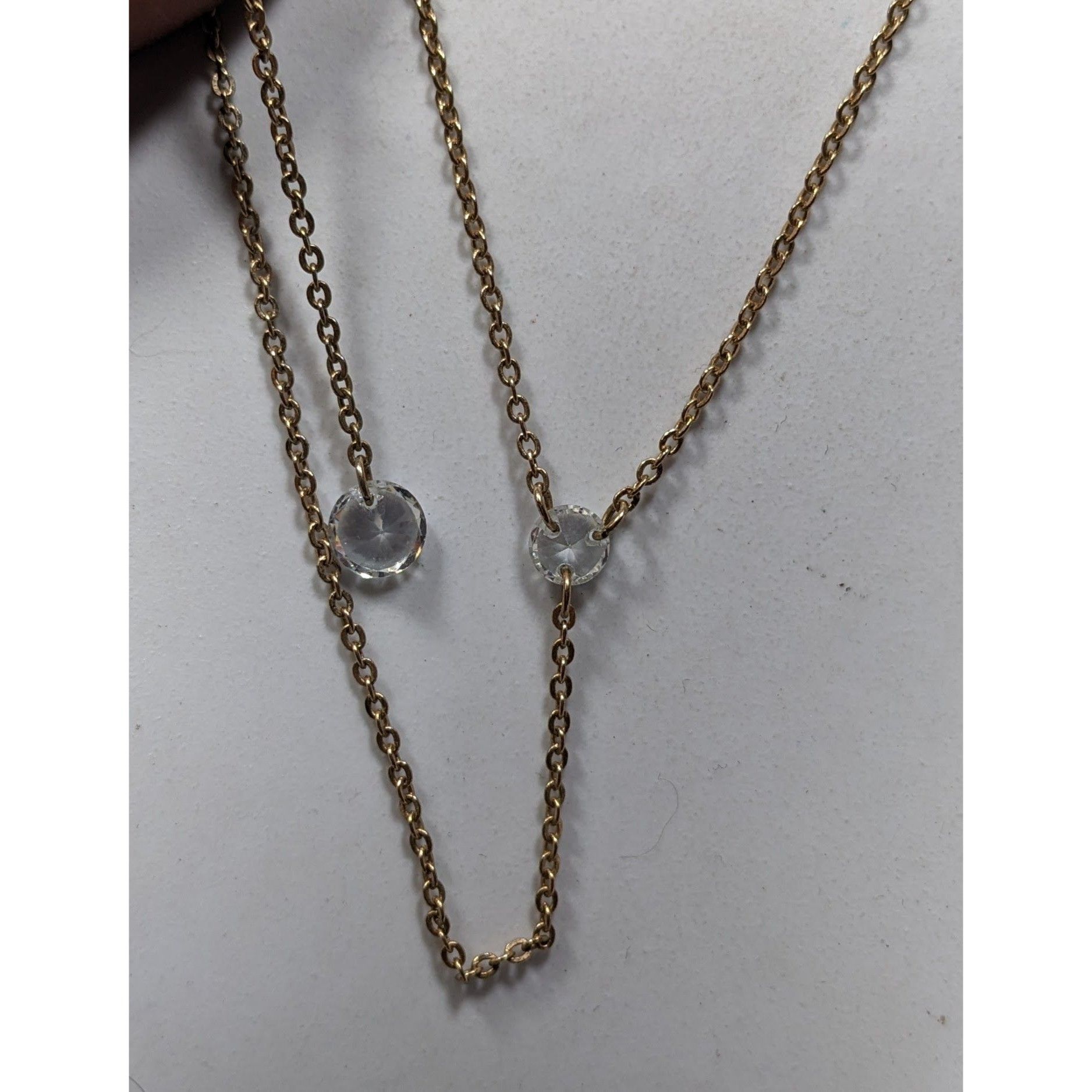 Other Gold-Tone Y-Shaped Necklace With Clear Crystal Accents Adjus Size ONE SIZE - 3 Thumbnail
