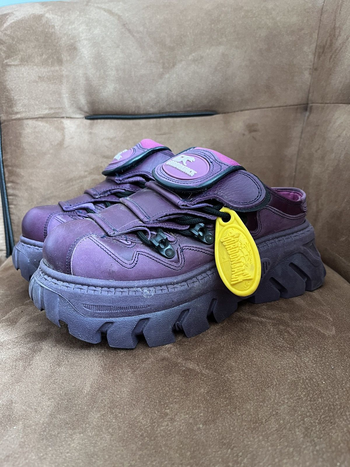 image of Vintage Gordon Jack Platform Clogs Shoes in Purple, Women's (Size 8)