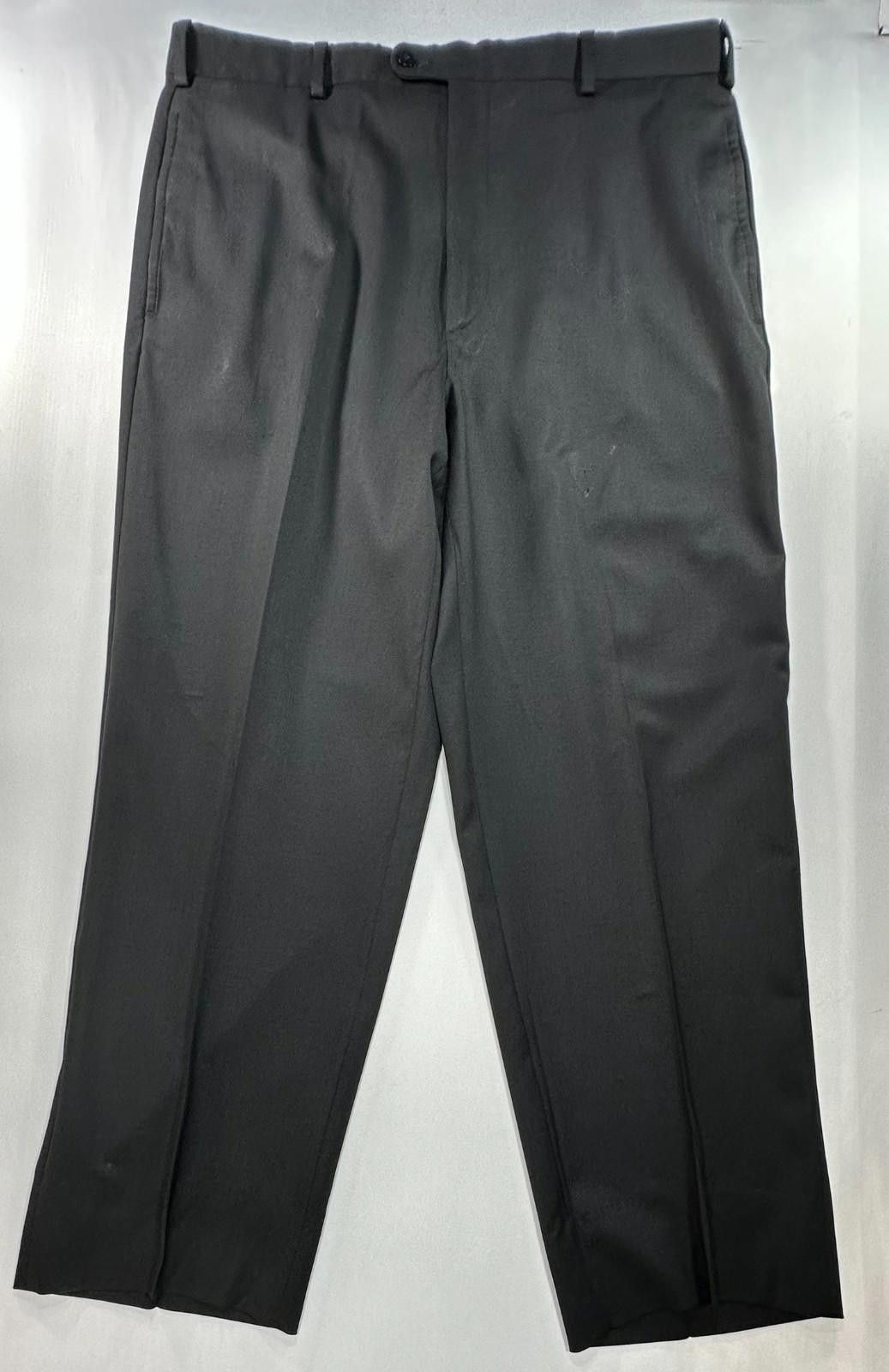 Zanella Zanella Italian Flat Wool Dress Pants Black Mens 36/30 Size US 36 / EU 52 - 1 Thumbnail