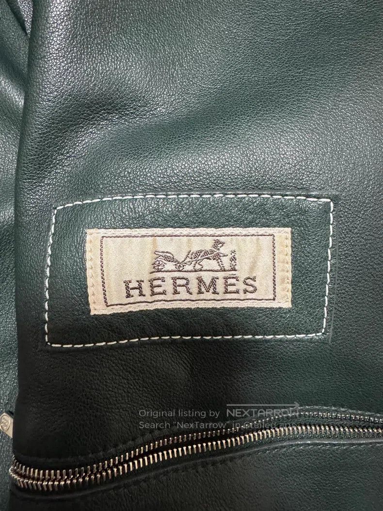 Hermes Hermes Leather jacket, full-grain leather, moss green Size US M / EU 48-50 / 2 - 7 Thumbnail