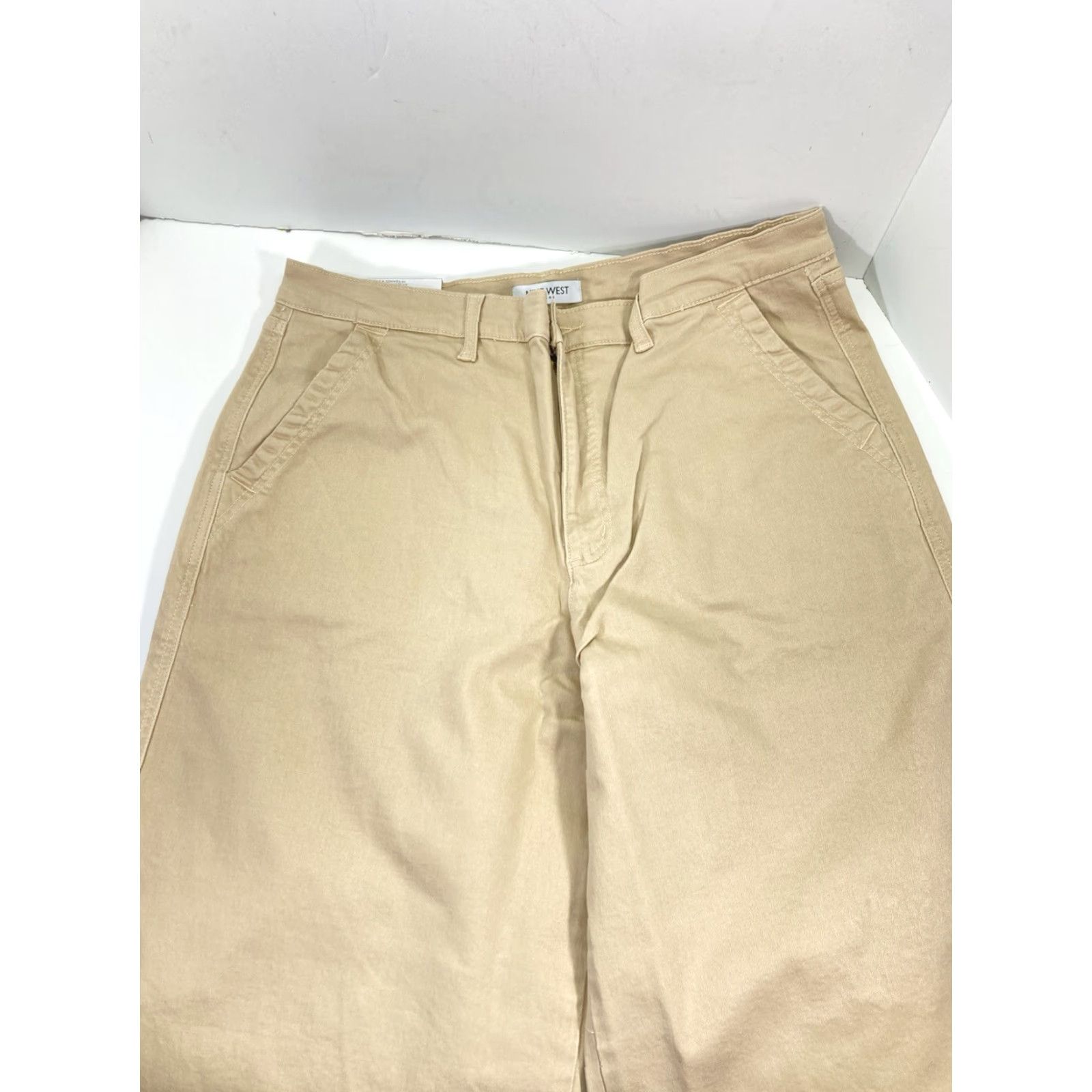 Nine West Nine West Pants Women Sz 16 Wide-Leg Beige Khaki Stretch Cotton Blend NWT 38x34 China Vietnam Spring Summer Fall Regular Men/Women? Size 38" / US 16 / IT 52 - 5 Thumbnail