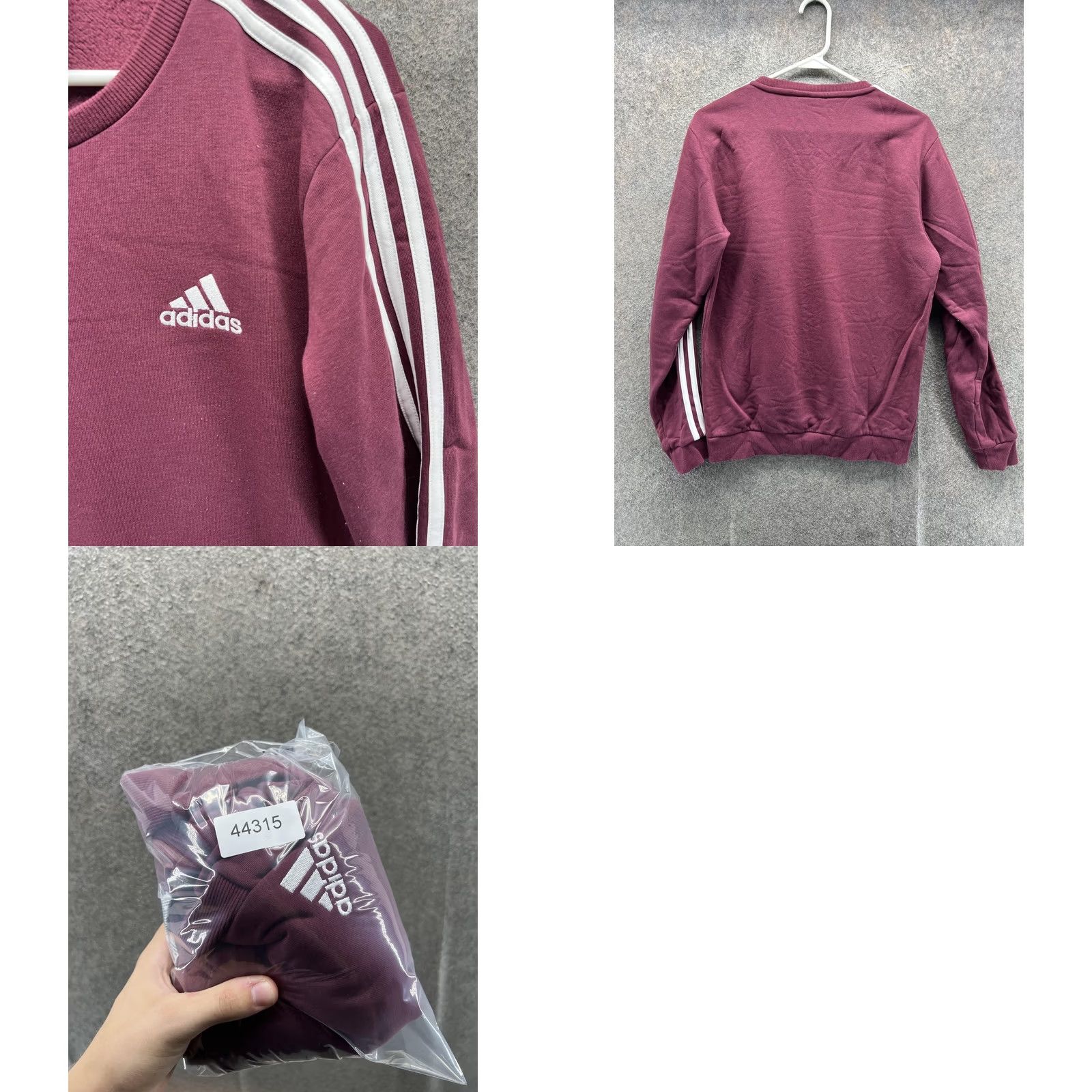 Adidas Adidas Sweatshirt Womens Small Purple Fleece 3 Stripe Crewneck Pullover Top Size S / US 4 / IT 40 - 8 Thumbnail