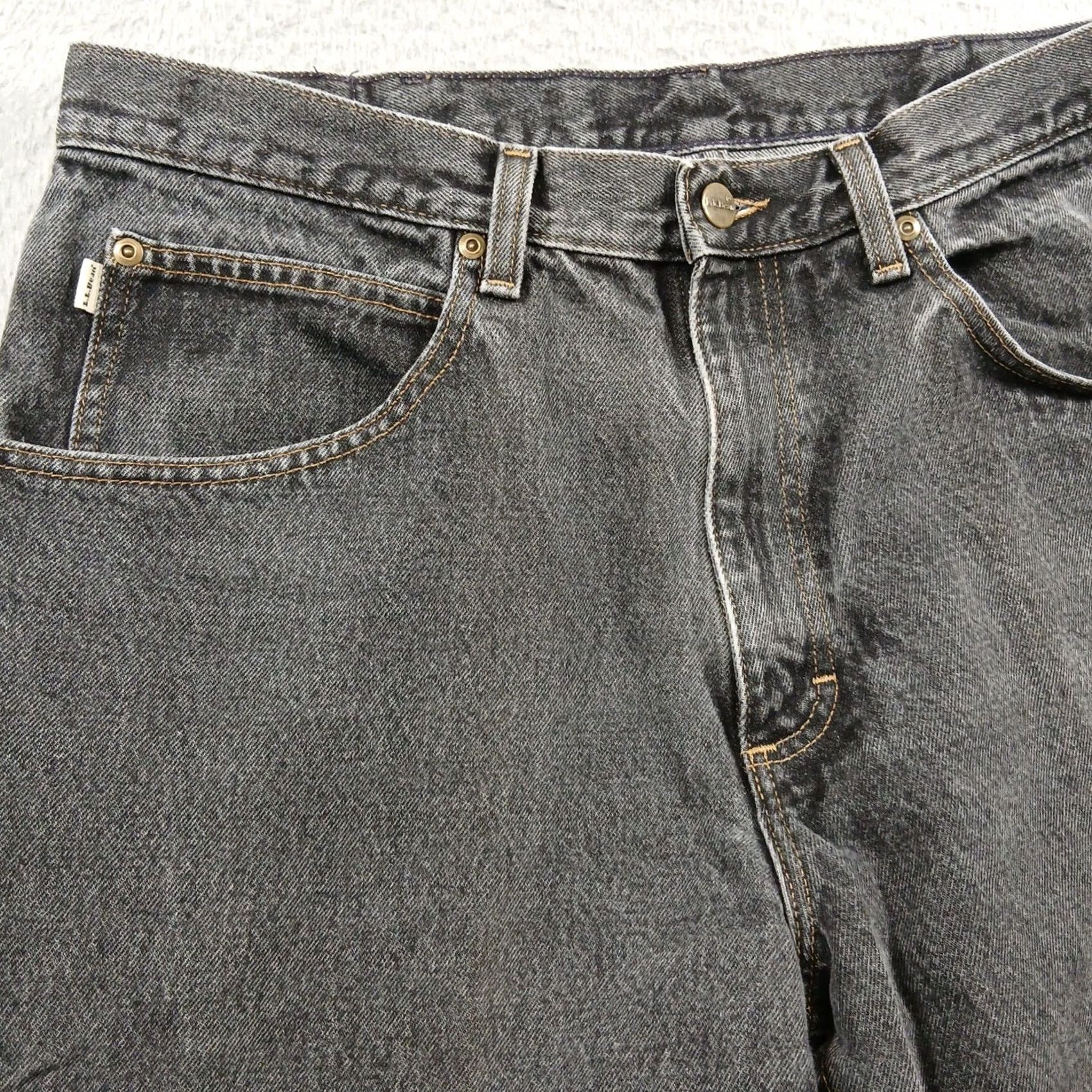 Vintage L.L. Bean Double L Classic Fit Black Faded Denim Jeans 36x36 Size US 36 / EU 52 - 6 Thumbnail
