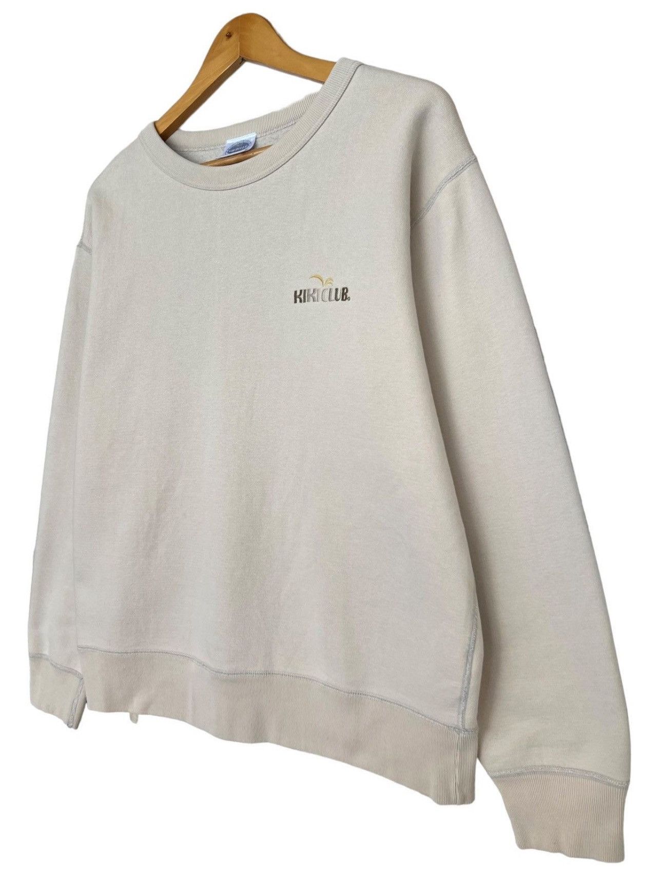 Vintage Vintage 90s Kiki Club Sweatshirt Crewneck Beige Sweatshirt Size L / US 10 / IT 46 - 3 Thumbnail