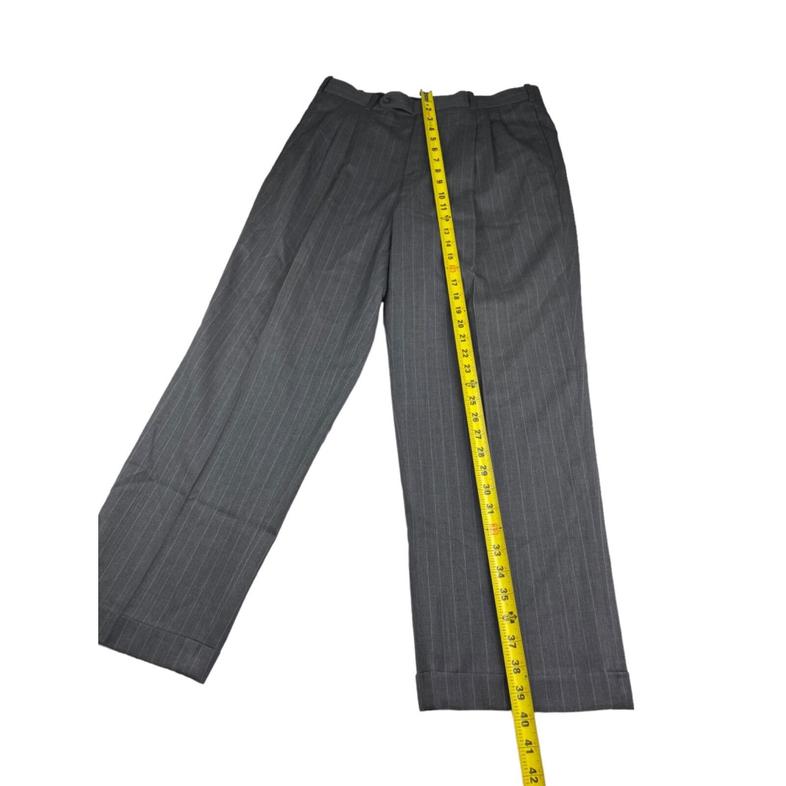 Holland & Sherry Holland & Sherry x Filo A Mano Men's Suit Gray/Blue Stripe • Size 48R - 14 Thumbnail