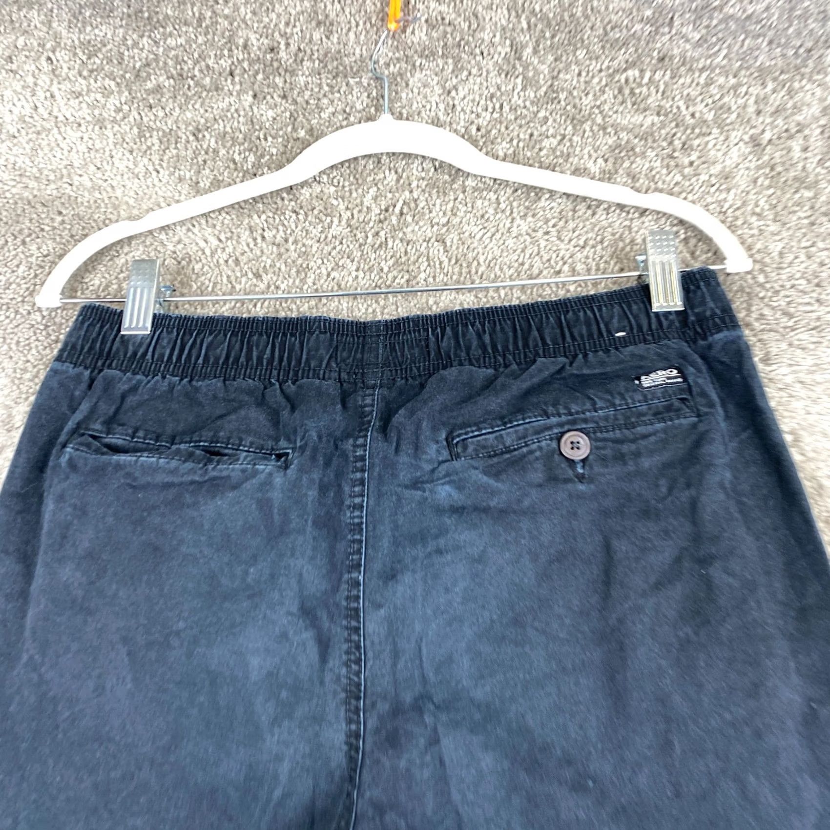 Vintage Aeropostale Jogger Pants Mens Small Black Stretch Drawstring Flat Front Size US 29 - 4 Thumbnail