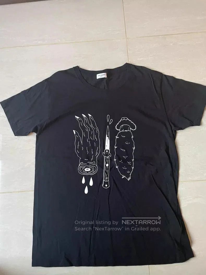 Yves Saint Laurent Saint Laurent Black Short Sleeve T. Size US XL / EU 56 / 4 - 1 Thumbnail