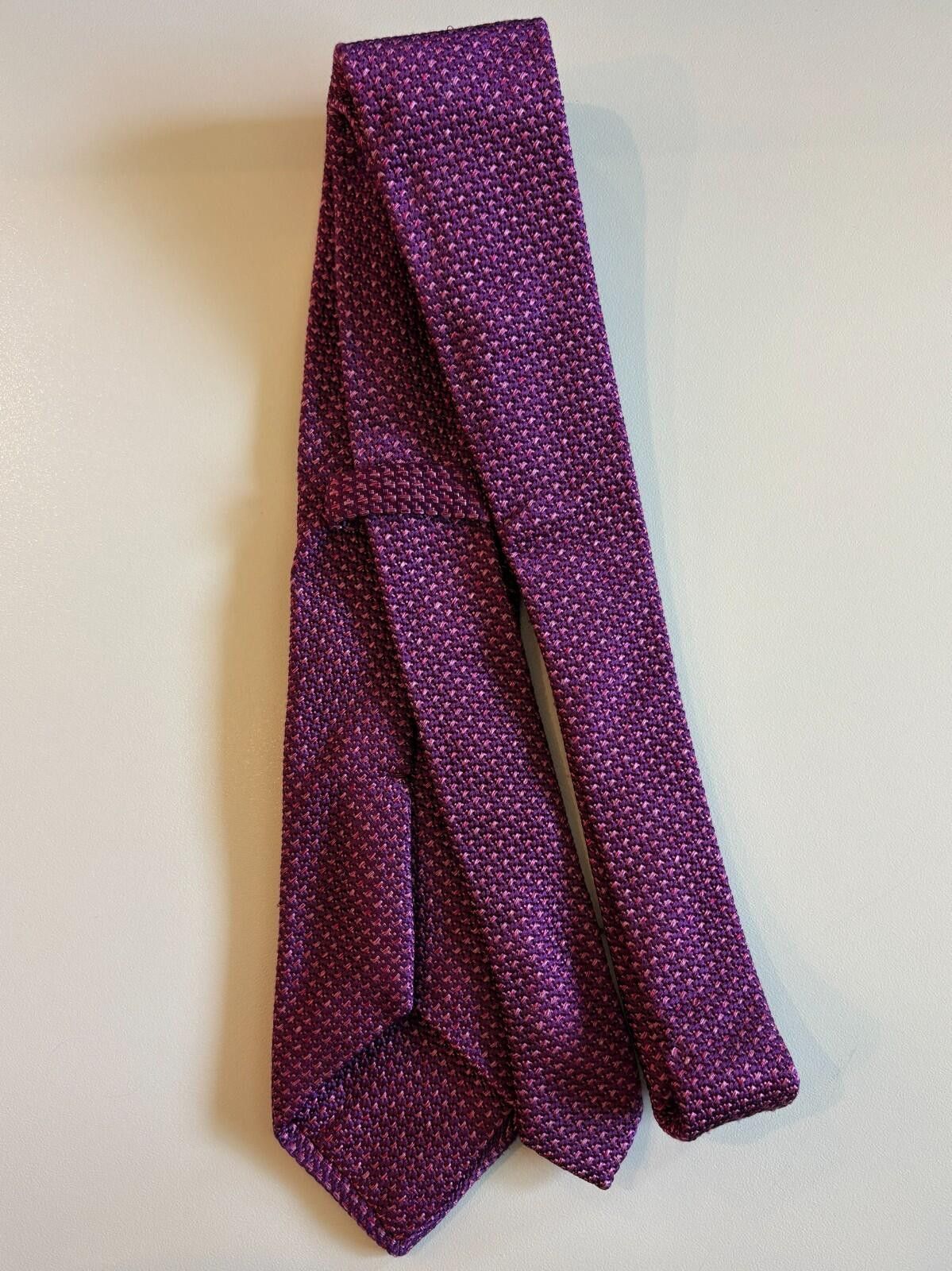 Etro Etro Milano Silk Tie Purple Textured Woven Made in Italy Size ONE SIZE - 4 Thumbnail