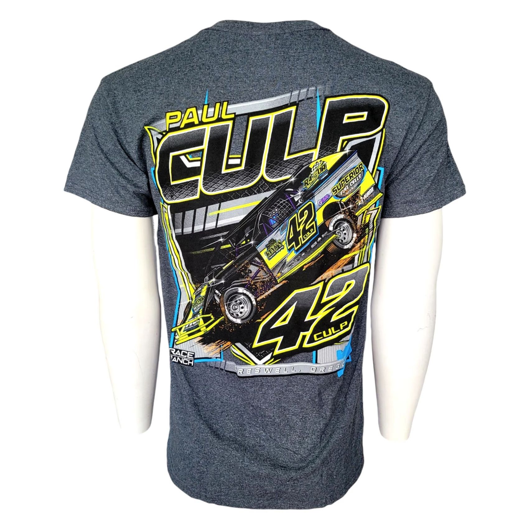 Gildan VINTAGE Gildan Dark Gray Paul Culp Racing T-Shirt M #42 Race Car Graphic Tee Unisex Adults Short Sleeve Crew Neck Cotton 50/50 Vintage Size US M / EU 48-50 / 2 - 2 Thumbnail