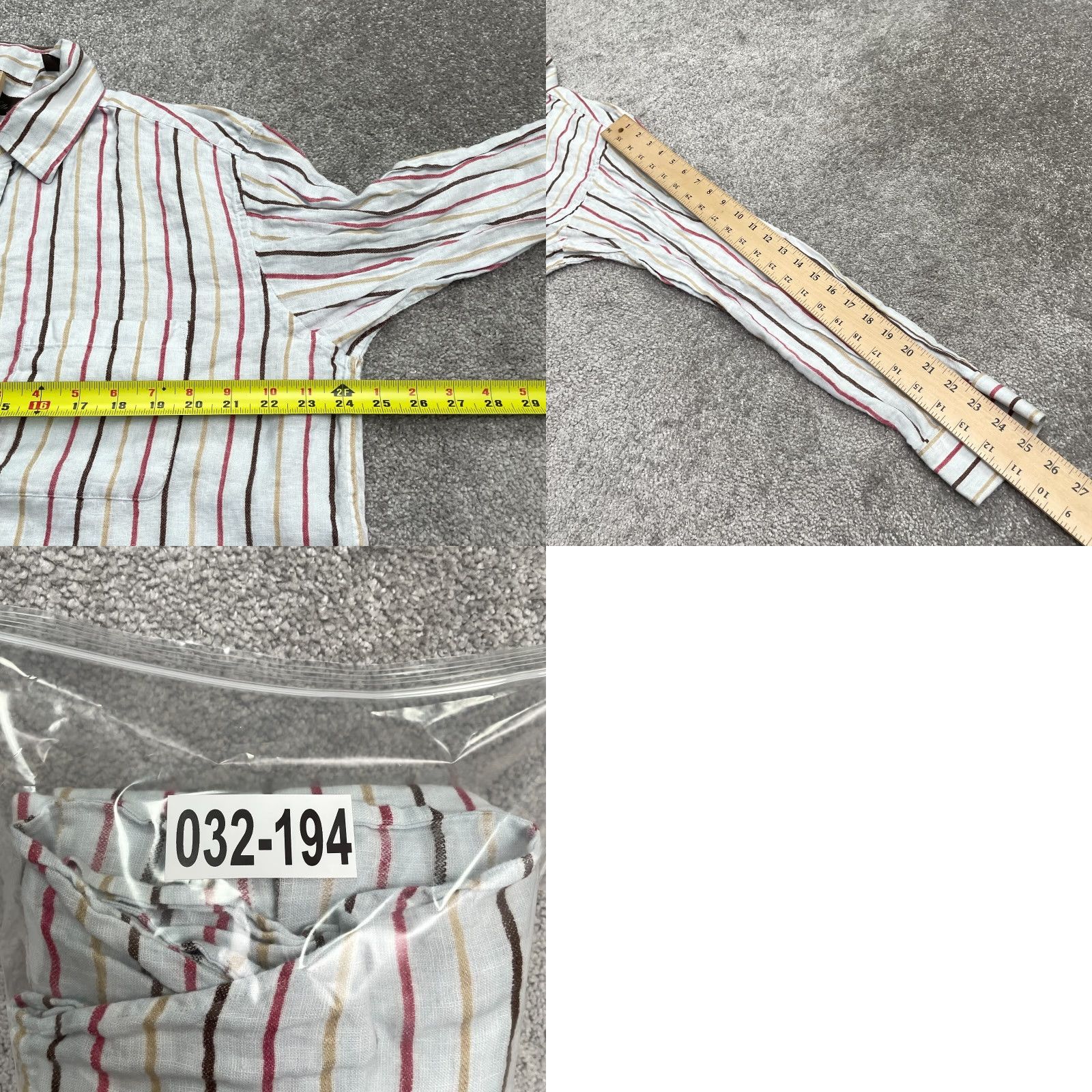 Tasso Elba Tasso Elba Button-Down Shirt Mens L Multicolor Linen Striped Long Sleeve Casual Size US L / EU 52-54 / 3 - 9 Thumbnail