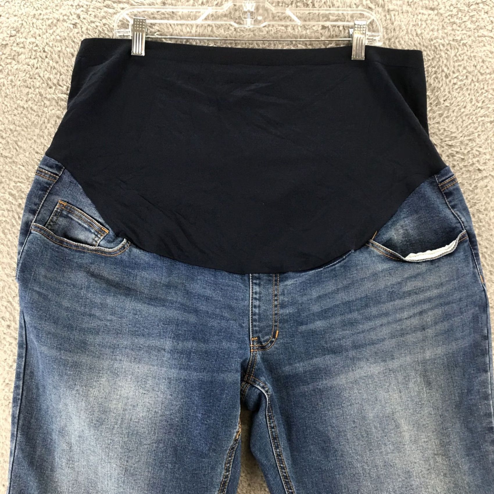 Vintage Time And Tru Maternity Jeans Womens XXL Blue Medium Wash Denim Ankle 5 Pockets Size 40" / US 18 - 2 Thumbnail