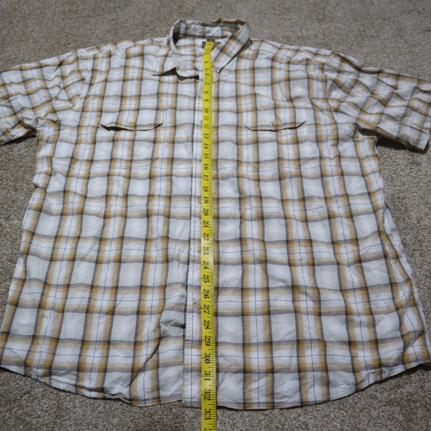 Vintage C.E. Schmidt Shirt Button-Up Short Sleeve Plaid Brown 2X Big & Tall Men’s Size 2X Workwear Shirt Size US XXL / EU 58 / 5 - 6 Thumbnail
