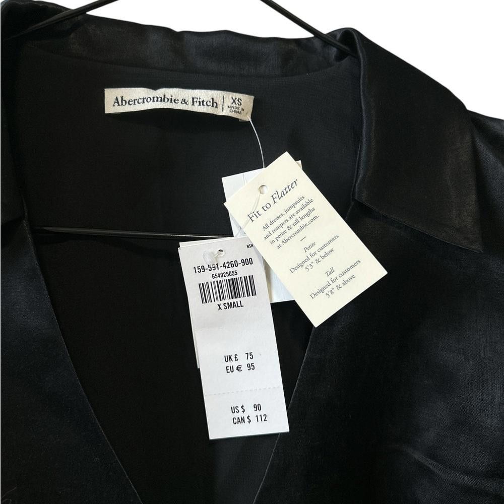 Abercrombie & Fitch Abercrombie & Fitch Black Satin Mini Dress - Size XS Size XS / US 0-2 / IT 36-38 - 2 Thumbnail