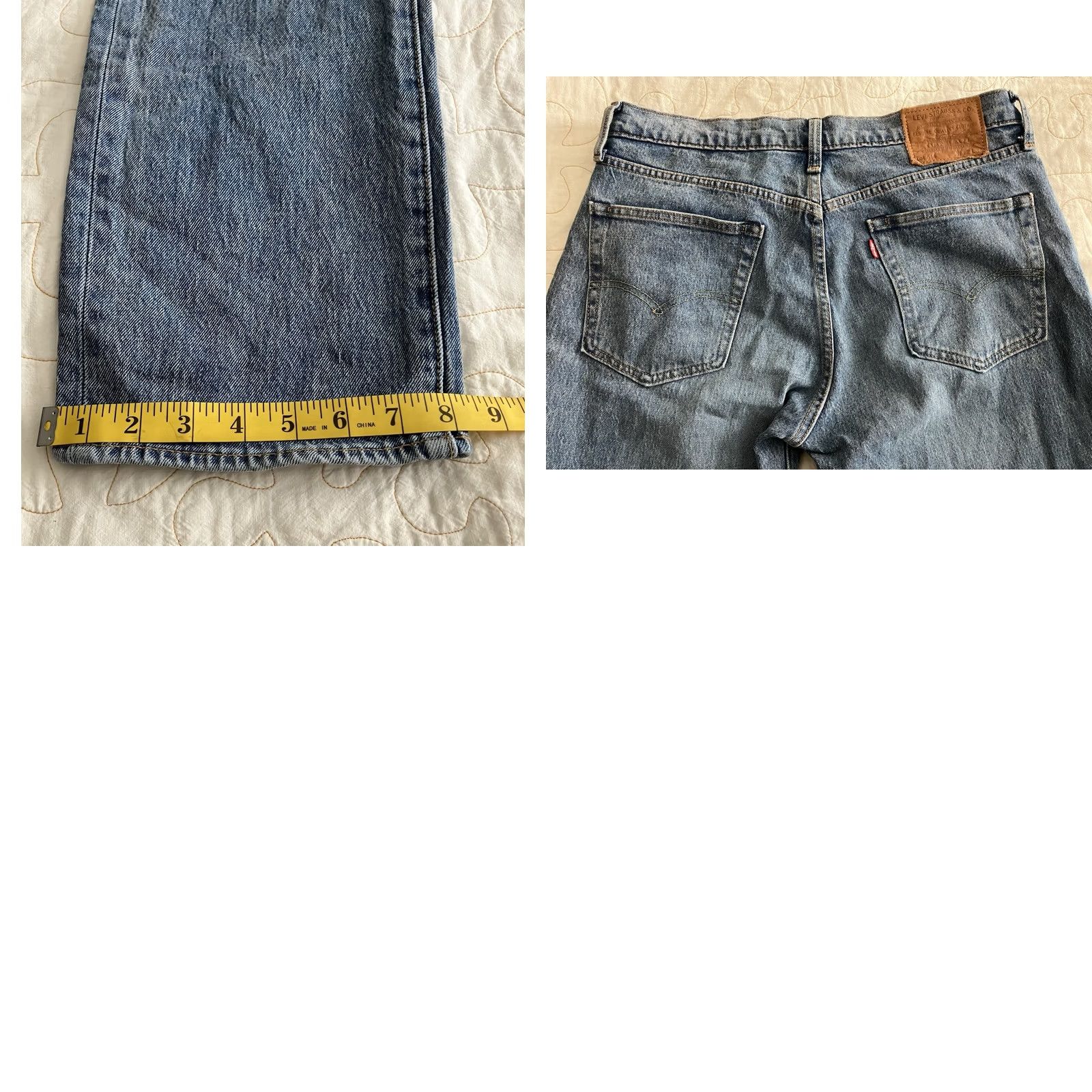 Levi's VINTAGE Levi's 514 Big E Leather Tab Premium Denim Jeans 32x34 Tapered Relaxed Fit 5-Pocket Blue Mens Jeans 90s Biker Grunge Rock USA 34x33 Size US 34 / EU 50 - 8 Thumbnail