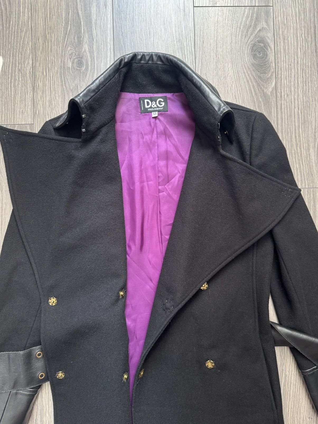 Dolce & Gabbana RARE Vintage Dolce & Gabanna wool/leather coat jacket XS Size XS / US 0-2 / IT 36-38 - 13 Thumbnail
