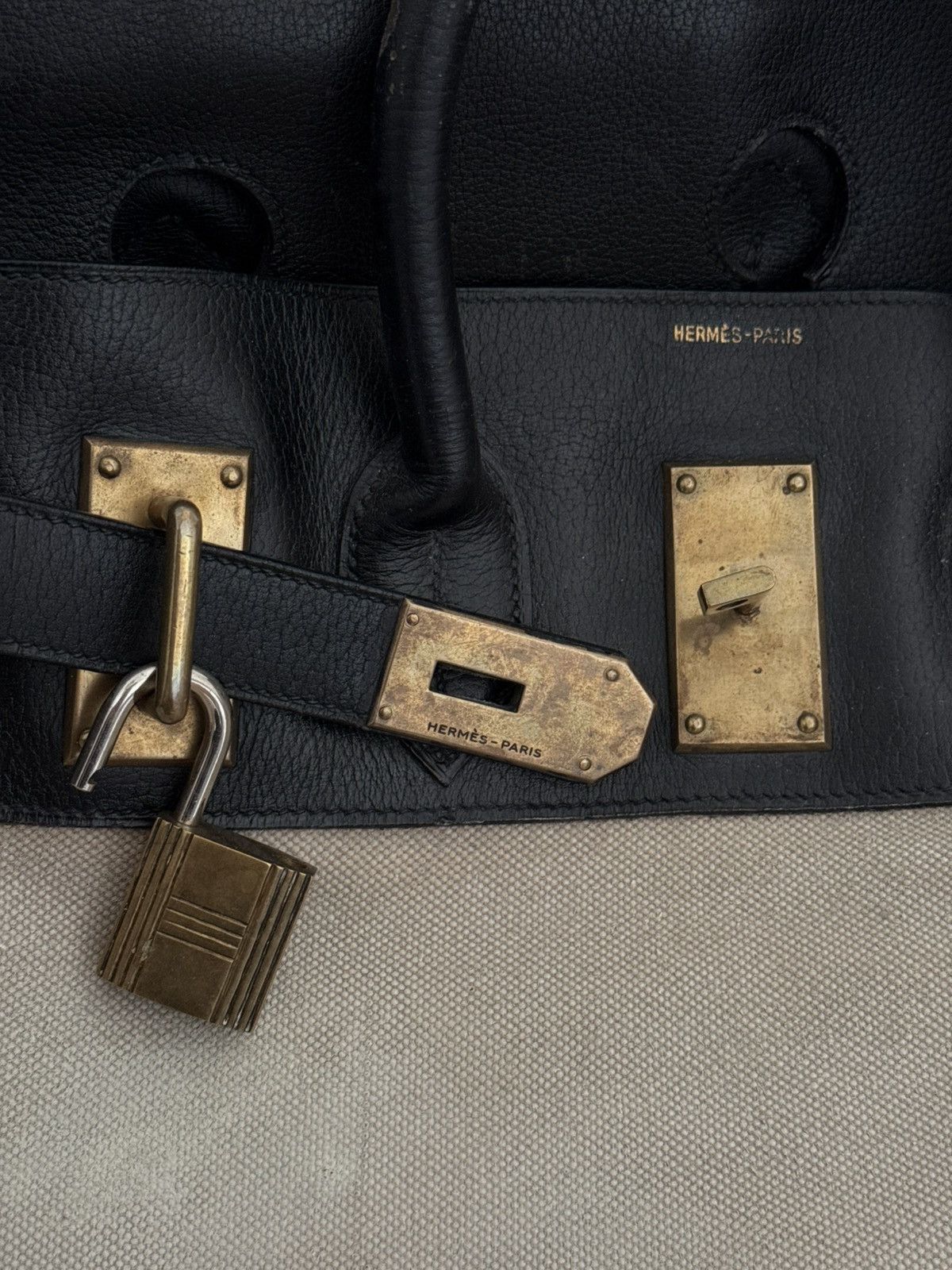 Hermes Hermes Birkin HAC 55 1977 Toille Black Size ONE SIZE - 6 Thumbnail