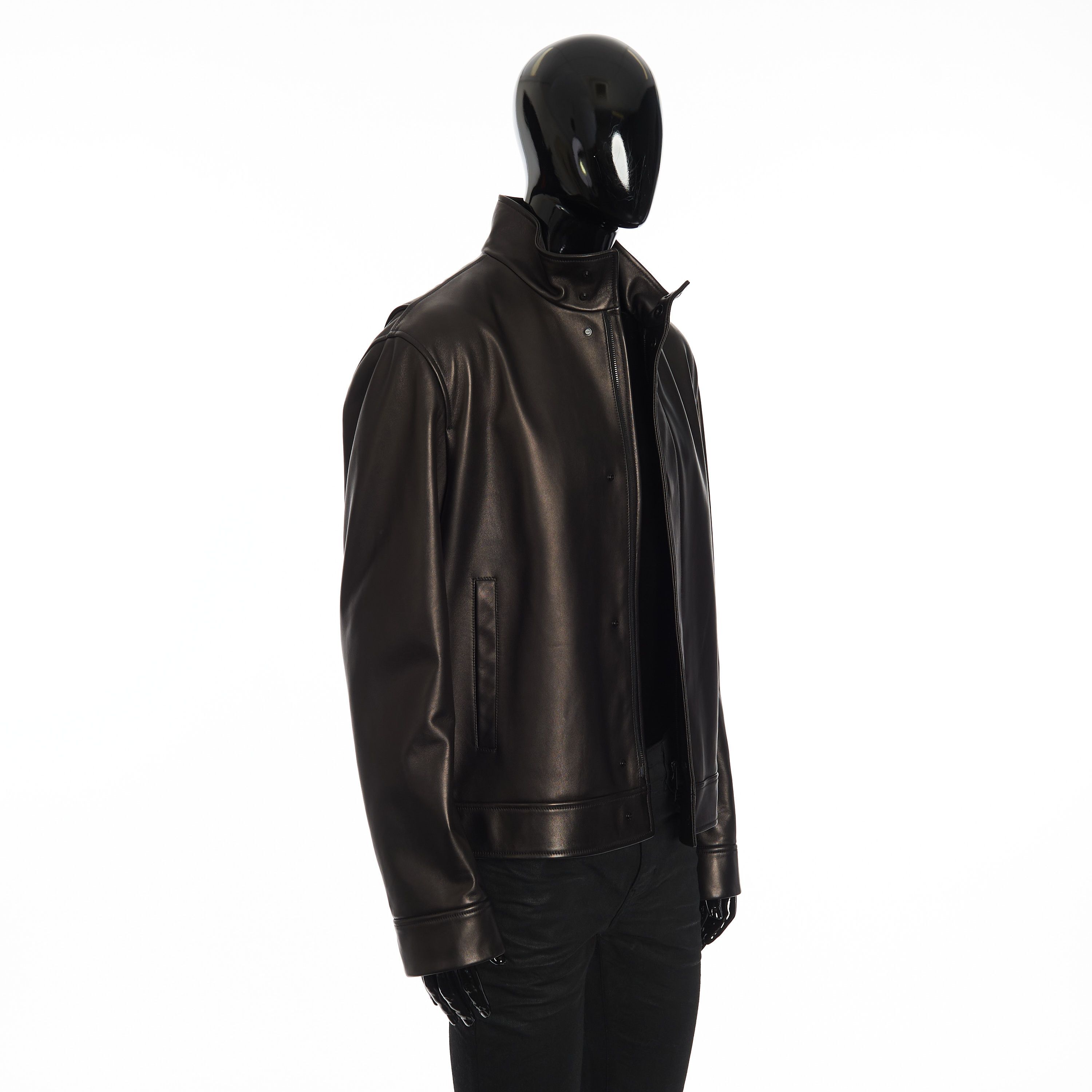 Fendi Biker Jacket In Black Leather With Embossed Fendi Roma Size US M / EU 48-50 / 2 - 9 Thumbnail